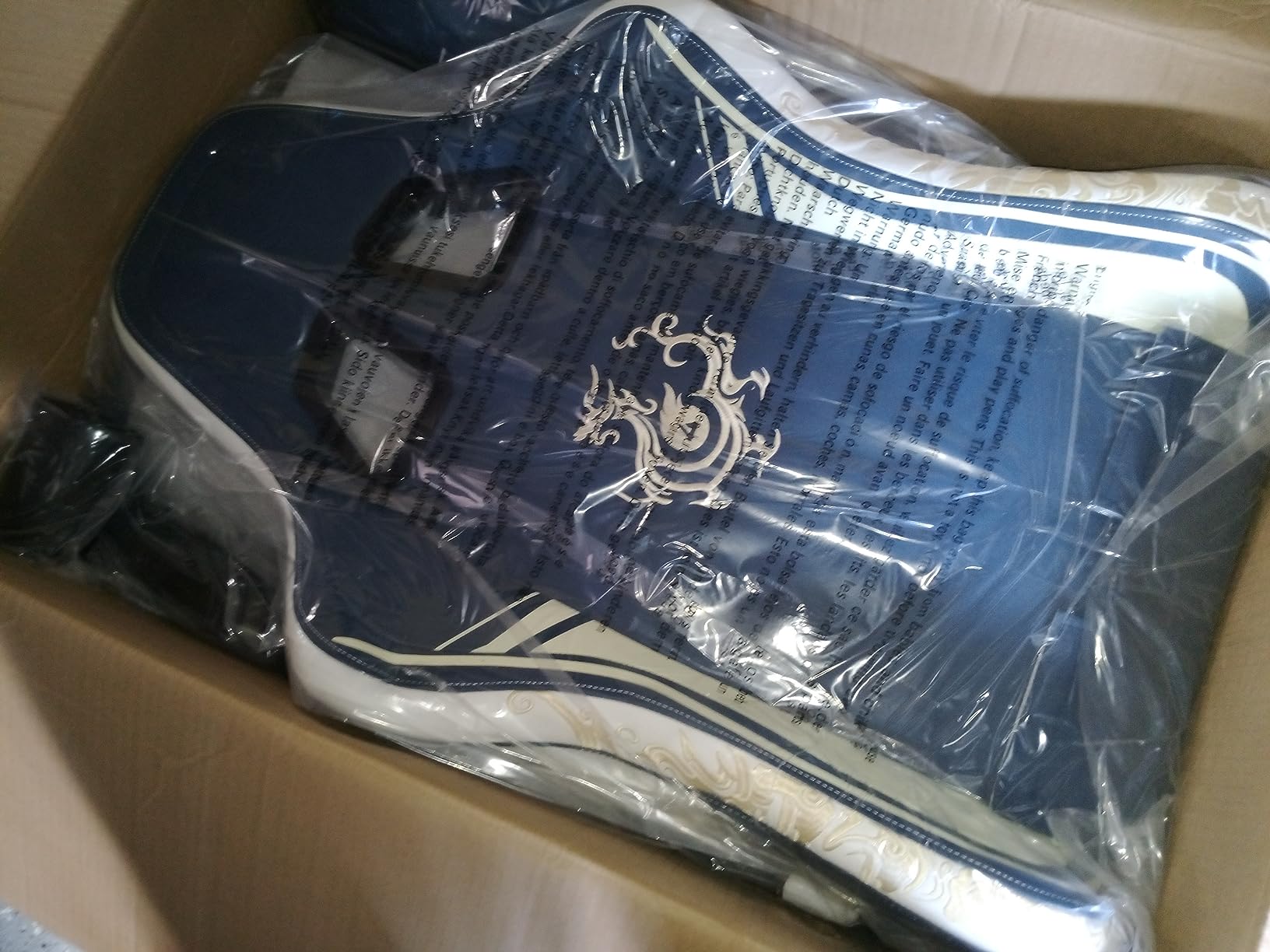 GTRACING Gaming Chair with Bluetooth Speakers and Footrest, Dragon Series Video Game Chair, Heavy Duty, Ergonomic, Esports Computer Office Chair Blue (Royal Blue) customer photo 2
