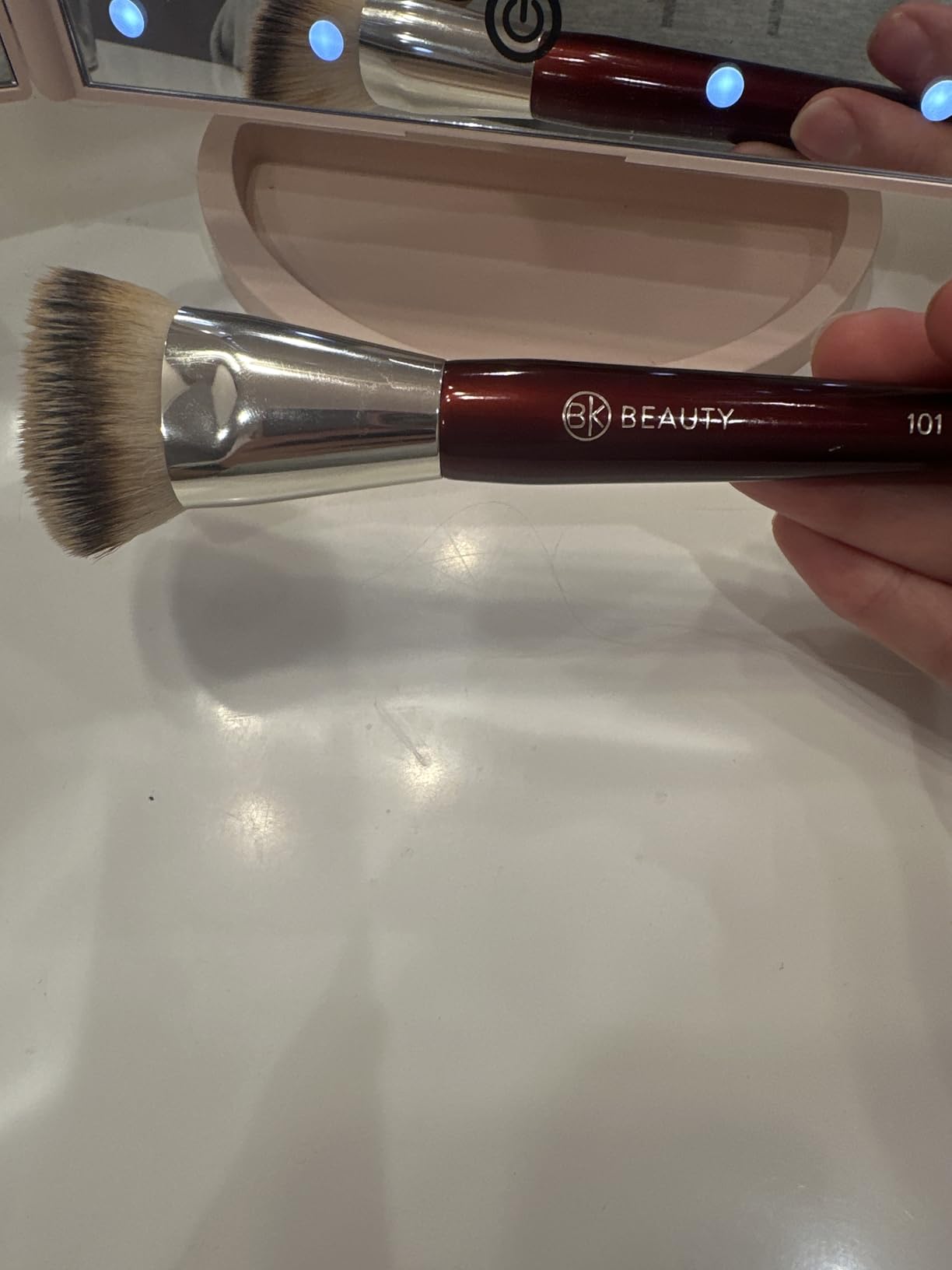 BK BEAUTY BRUSHES - 101 CONTOURED FOUNDATION BRUSH - Contoured Foundation Brush - Foundation Makeup Brushes - Face Brush For Liquid Or Cream Foundations customer photo 2