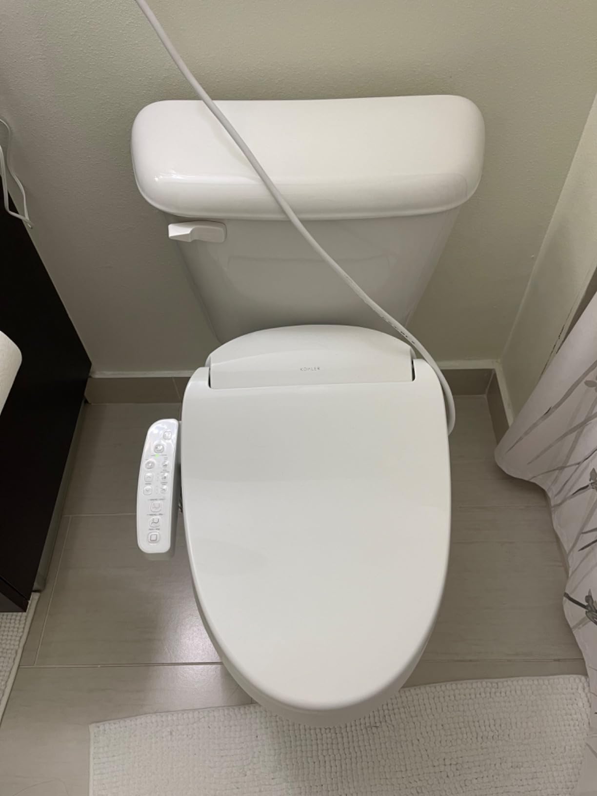 Kohler PureWash E580 Elongated Bidet Toilet Seat, White, Quiet-Close Lid Prevents Slamming, Self-Cleaning Wand, Adjustable Water Pressure with Multiple Cleansing Options customer photo 2