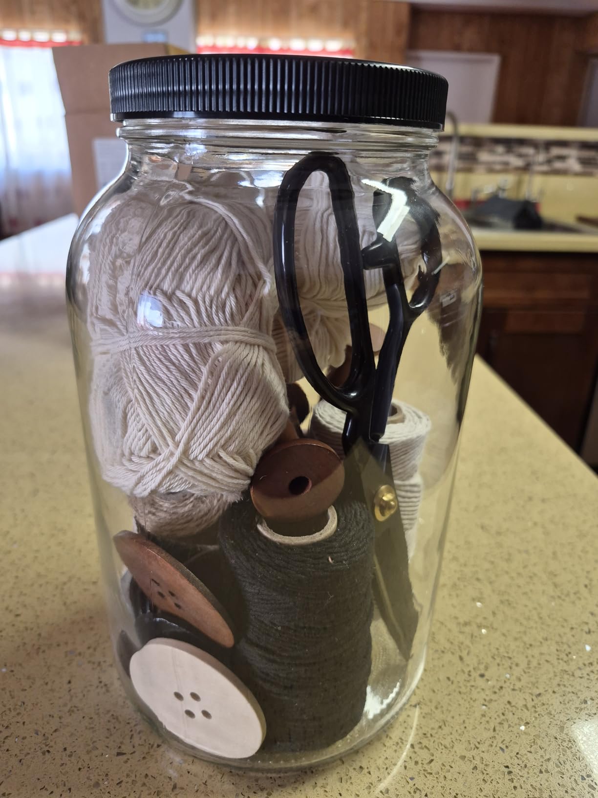 North Mountain Supply 1 Gallon Glass Jar Wide Mouth with Black Plastic Lid - USDA, BPA-Free, Made in the USA - for Fermenting, Storing, Canning, and Much More! customer photo 2