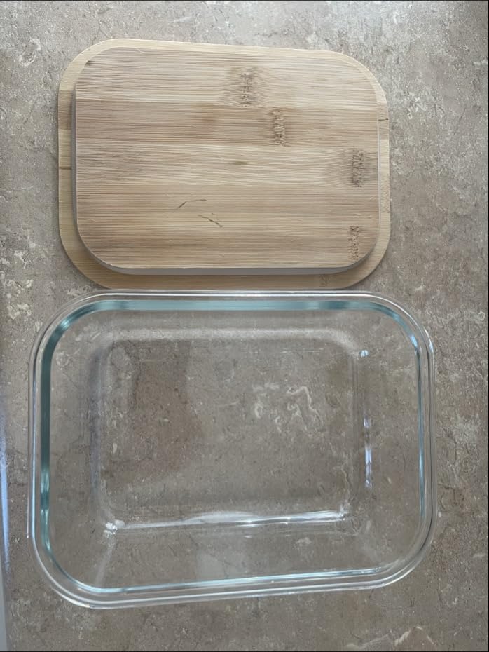 Vtopmart Glass Food Storage Containers with Bamboo Lids, 4 Pack Meal Prep Glass Containers Safe for Microwave, Oven, Freezer and Dishwasher, BPA Free customer photo 1