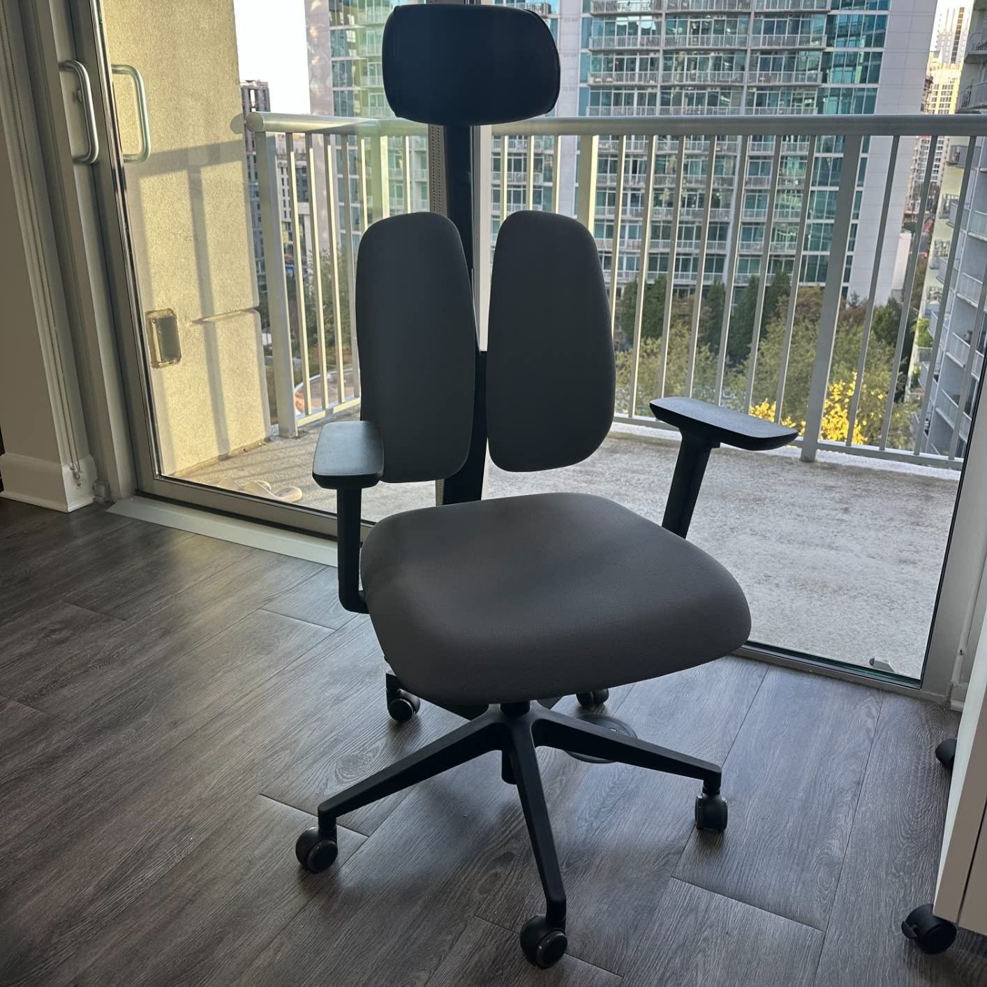Premium Dual-Backrests Ergonomic Office Chair - Reduces Pressure by 50%, Leather Chair with Lumbar Support, Made in Korea (Black Leather) customer photo 1