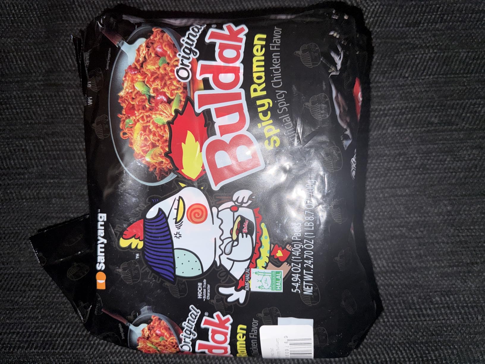 Samyang Buldak Spicy Ramen, Hot Chicken Ramen, Korean Stir-Fried Instant Noodle, Original, 1 Bag with 5 Pack customer photo 1