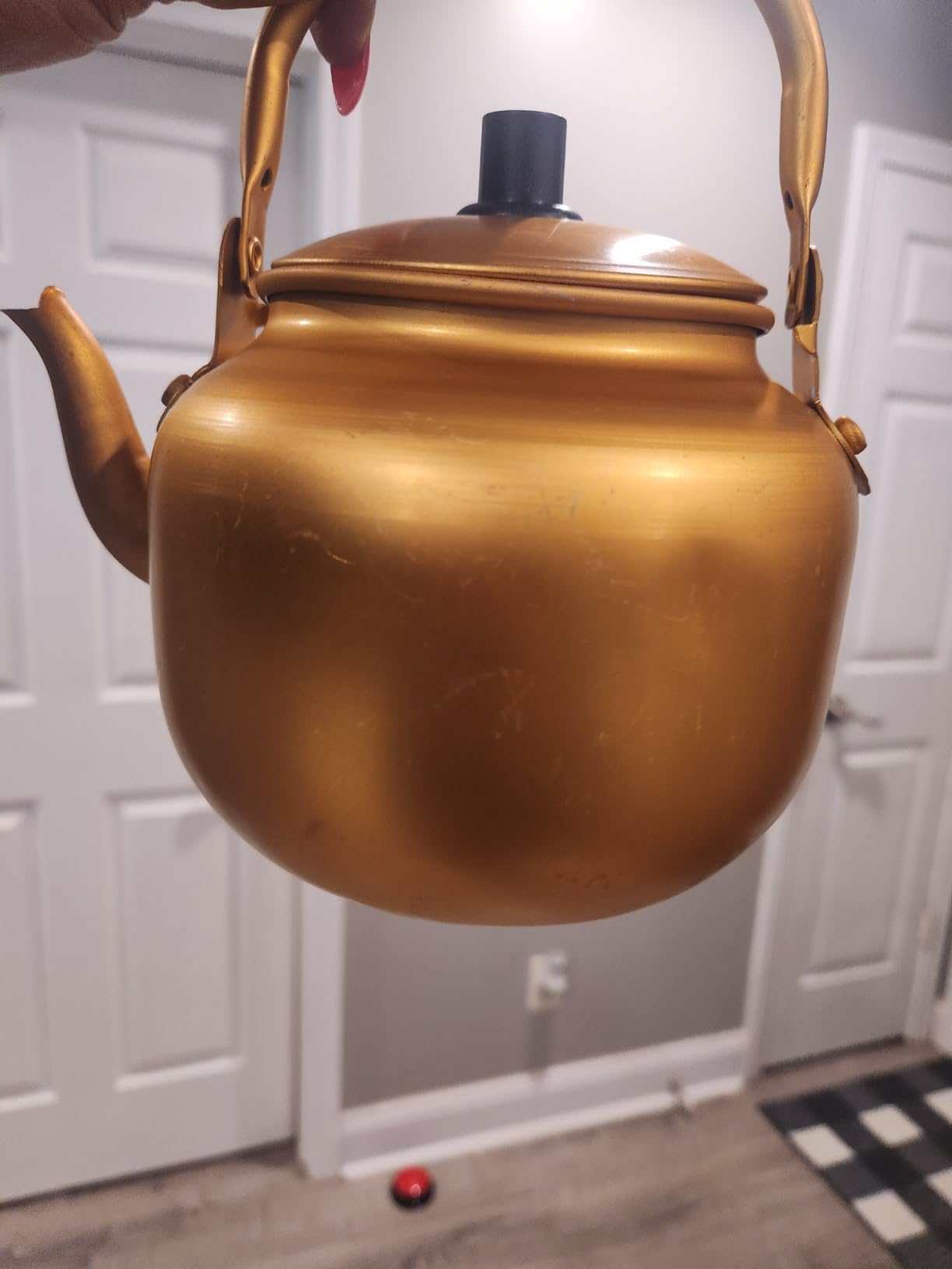 Korean Style Aluminum Water Kettle Stovetop Boiler with Anti-Scald Handle for Gas and Open Flame Water Heating Pot customer photo 2