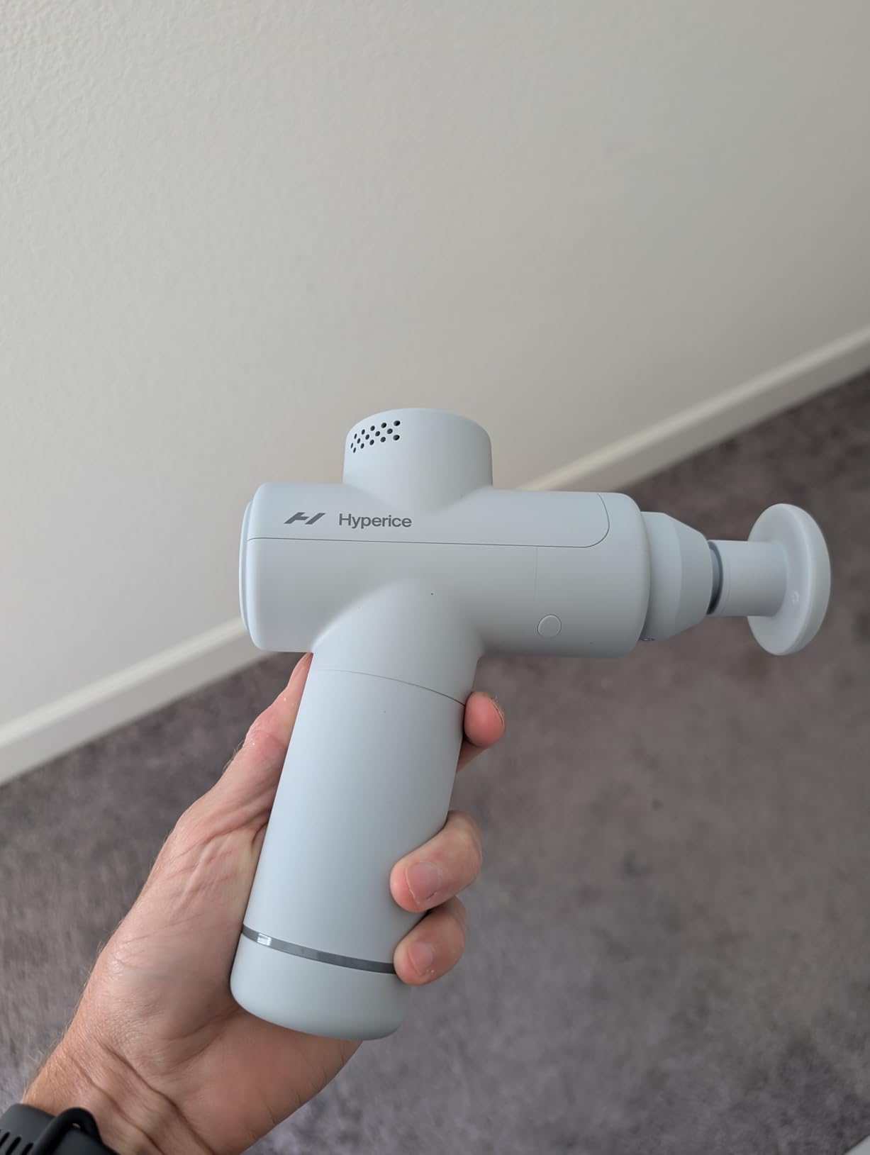 Hypervolt Go 2 - Featuring Quiet Glide Technology - Handheld Percussion Massage Gun | 3 Speeds, 2 Interchangeable Heads | Helps Relieve Sore Muscles and Stiffness customer photo 1