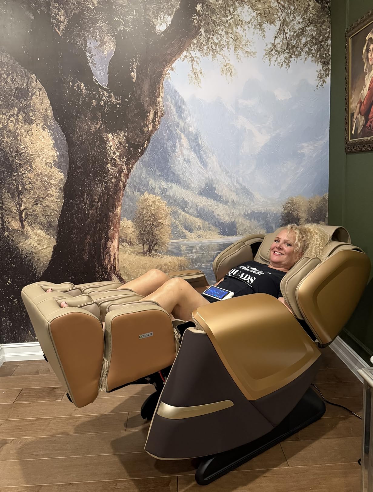 MYNTA 4D Massage Chair, Dual Mechanism 4D+2D Massage Chair Full Body, Waist & Shawl Heating with Extended SL-Track, Foot & Calf Massager, Music Sync with Hi-Fi Bluetooth Speaker customer photo 2