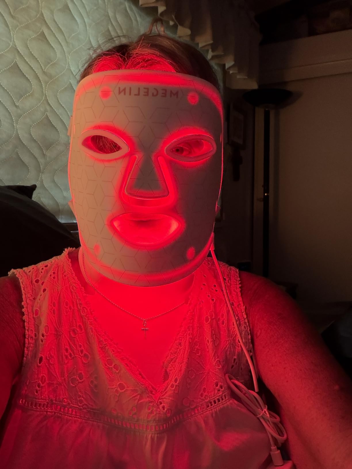 MEGELIN Led Red Light Therapy Face & Neck Mask, 7 Colors Led Light Therapy Facial Mask, Infrared Red Light Therapy Mask, Infrared Light Skin Rejuvenation customer photo 1