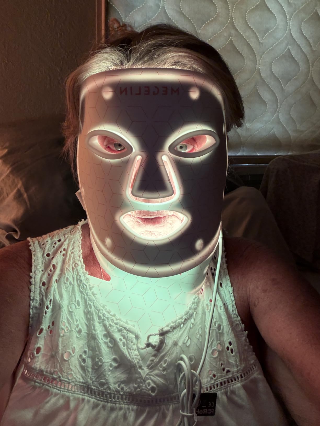 MEGELIN Led Red Light Therapy Face & Neck Mask, 7 Colors Led Light Therapy Facial Mask, Infrared Red Light Therapy Mask, Infrared Light Skin Rejuvenation customer photo 2