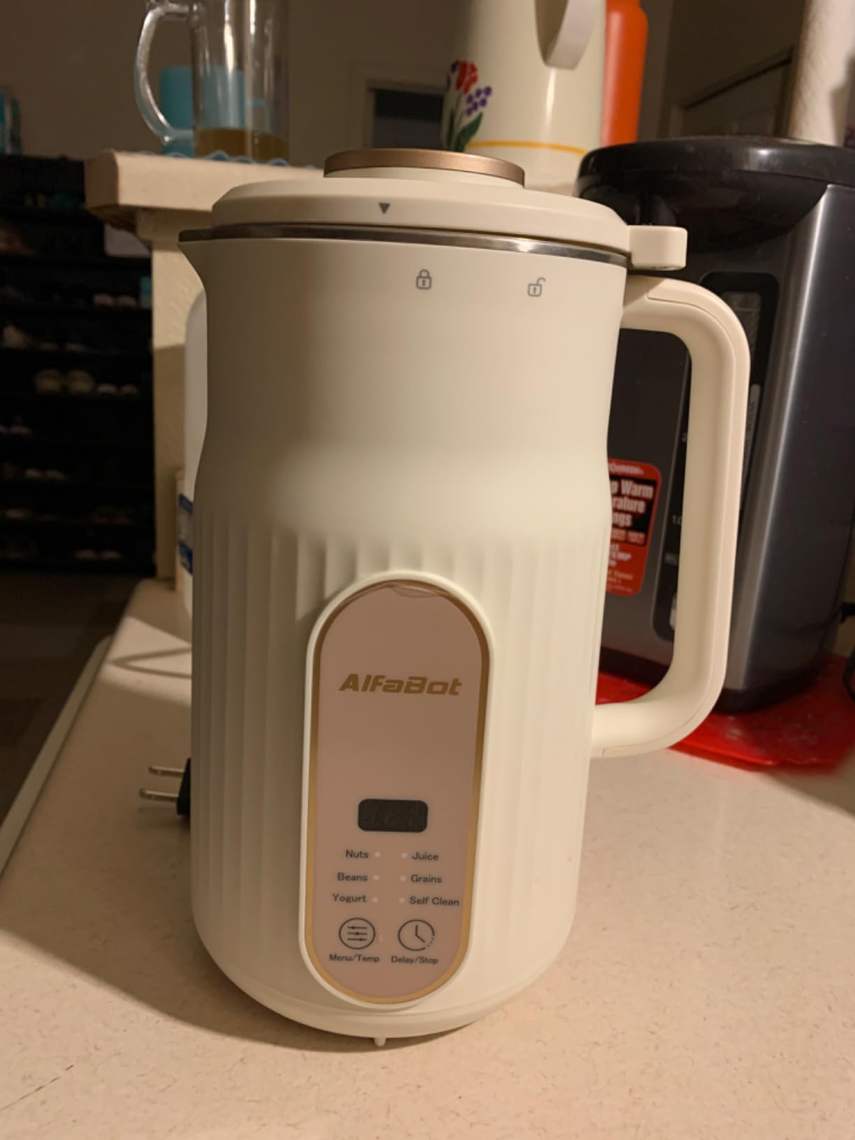 AlfaBot N2 Nut Milk Maker, 35oz Soy Milk Machine with Self-Cleaning | 5 Preset Modes, 12-Hour Delay Timer, for Almond, Soy, Oat, Yogurt, Plant-Based Milk, 1000ml Capacity, BPA-Free customer photo 1