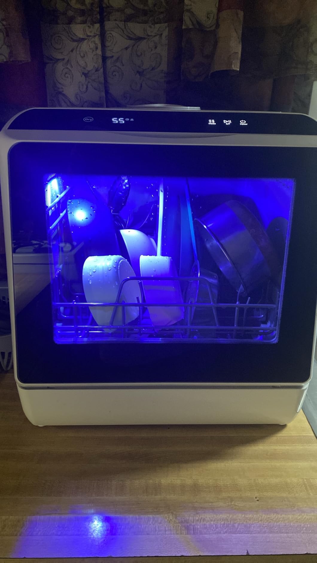 EUHOMY Countertop Dishwasher Portable, 6 Programs with 40 dB, No Hookup | 6 Programs (Normal, ECO, Quick, Baby Care/Strong, Fruit, Dry), Dual Spray Arms, 360° Coverage, for 30+ Items, 73h Ventilation customer photo 2