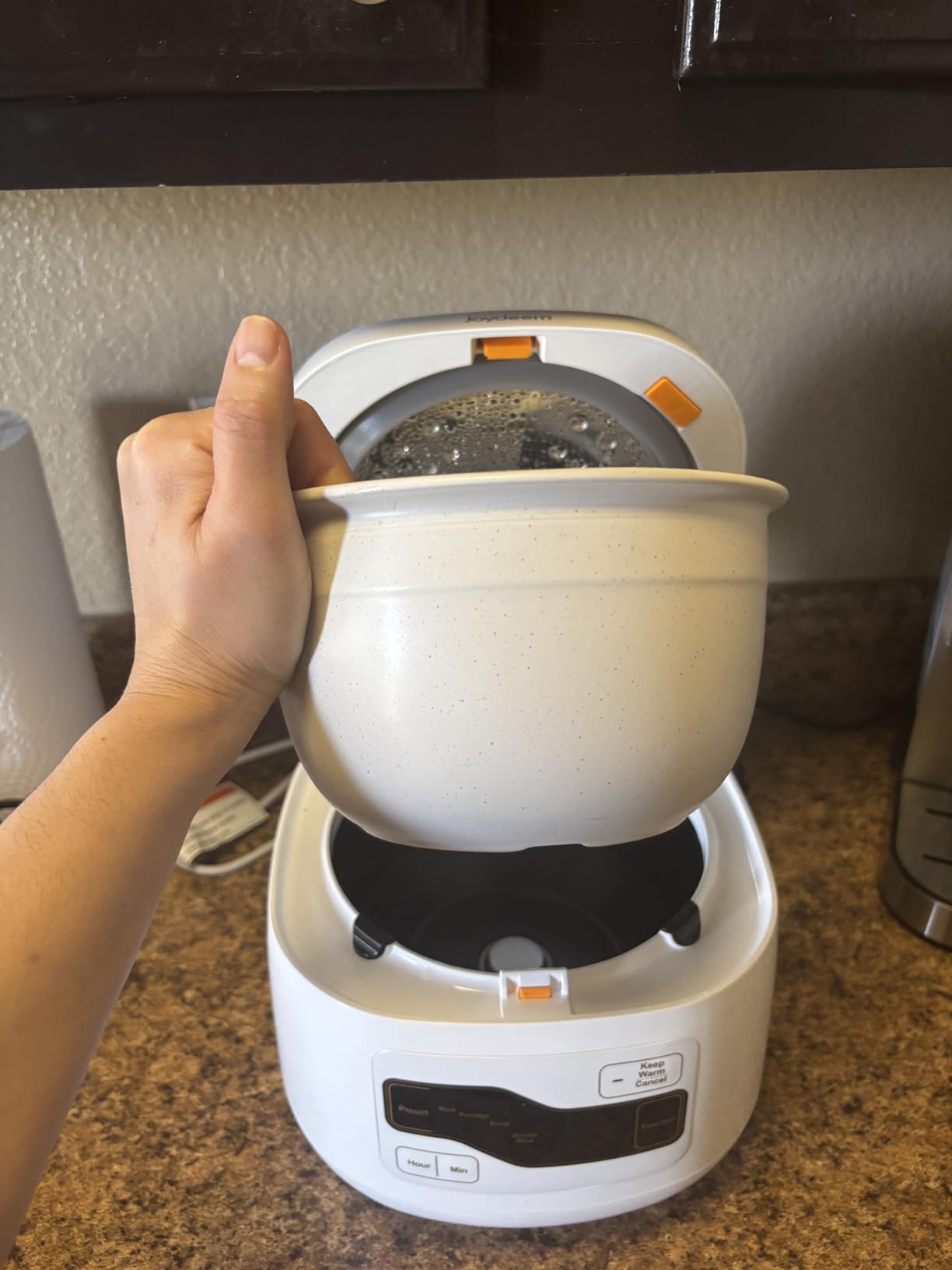 Joydeem Ceramic Rice Cooker FD20S-W, 4 Cups Uncooked Rice Cookers with Pure Ceramic Inner Pot, 24h Delay Start, 2L, White customer photo 1
