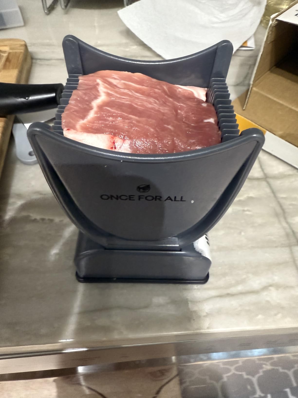 ONCE FOR ALL Fresh Meat Slicer Cleaver Kitchen Knife Set For Meat Slicing Shredding, Manual Jerky Cutter Food Slicer For Beef Pork Mutton For Home Cooking BBQ Hot Pot customer photo 1