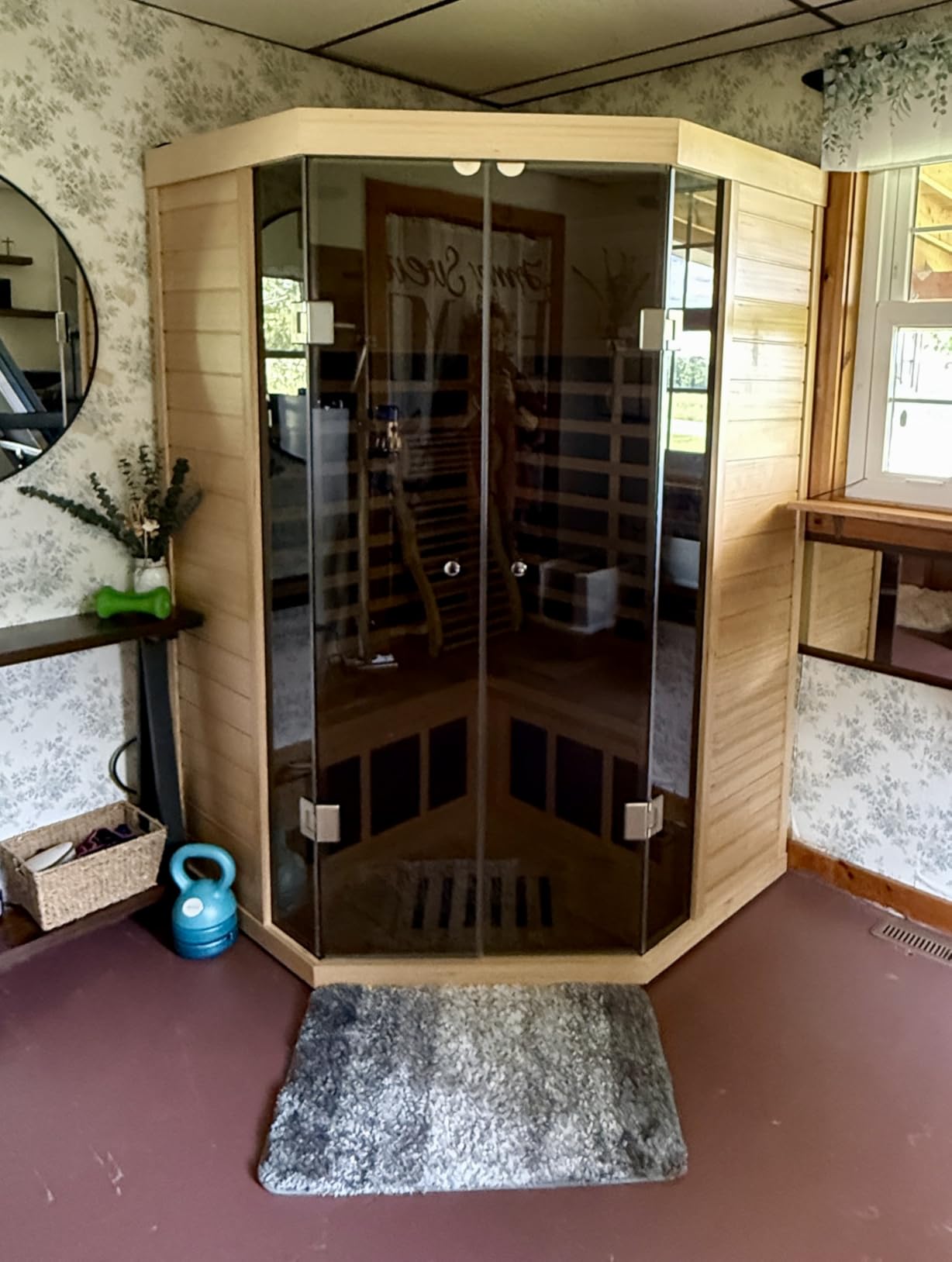 Smart Indoor Sauna 2-3 Person, 0-5mG Ultra Low Emf Far Infrared Sauna for Home, 1520w Hemlock Wooden Sauna Room with APP & LCD Control Panel, Bluetooth Speaker, Chromotherapy Lights, Thermal Cover customer photo 1