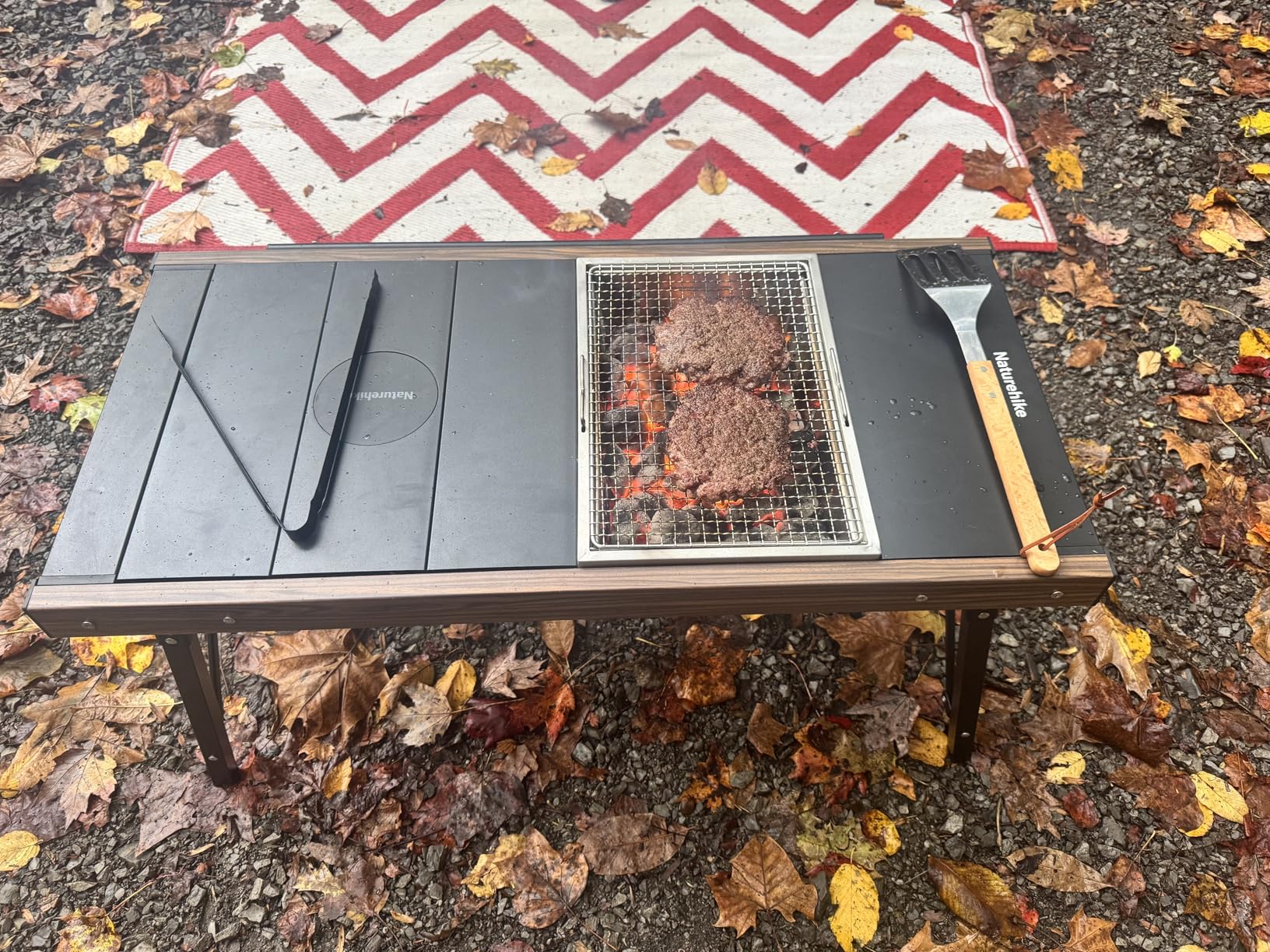 Naturehike Camping Charcoal Grill for IGT Table, Folding Barbecue Grill with Tongs & Carry Bag, Portable BBQ Grill for Outdoor Car Camping Cooking Tailgating customer photo 1
