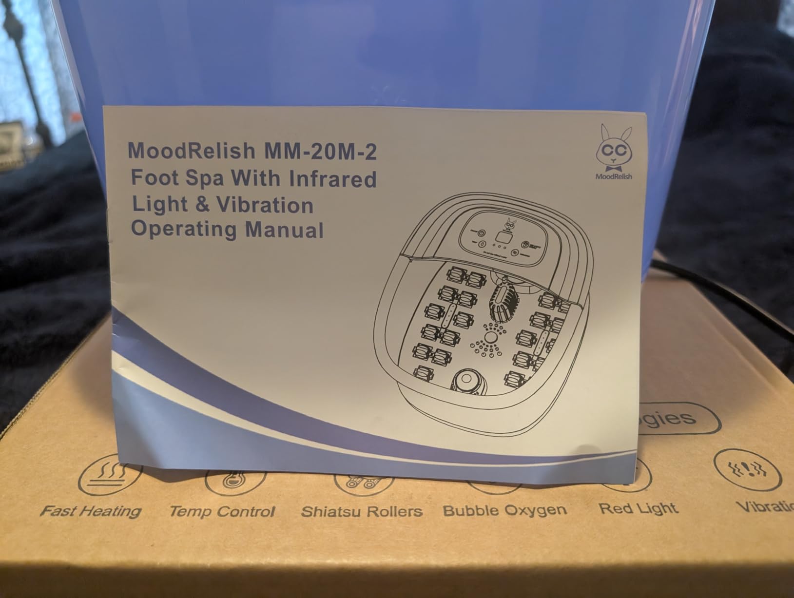 MoodRelish Foot Spa Bath Massager with Heat Bubbles and Vibration Massage and Jets, 16 OZ Calming Lavender Foot Soak Epsom Salt, Foot Soaker with Red Light, 22 Massage Rollers, Adjustable Temp - Pink customer photo 2