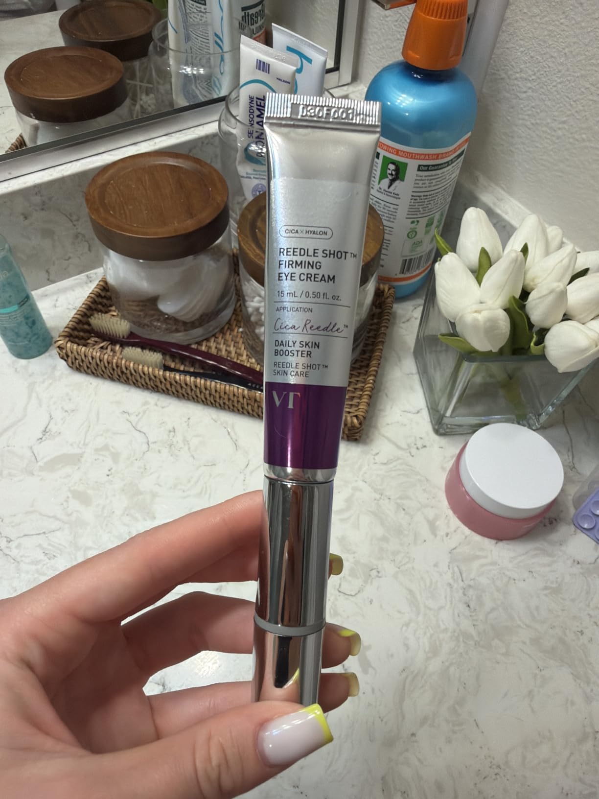 VT COSMETICS Reedle Shot Firming Eye Cream, Vibrating Eye Applicator for Puffy Eyes, Dark Circles & Under Eye Bags, Firming & Wrinkle Care with Peptides & Hyaluronic Acid, Korean Skincare, 0.51 fl oz customer photo 1