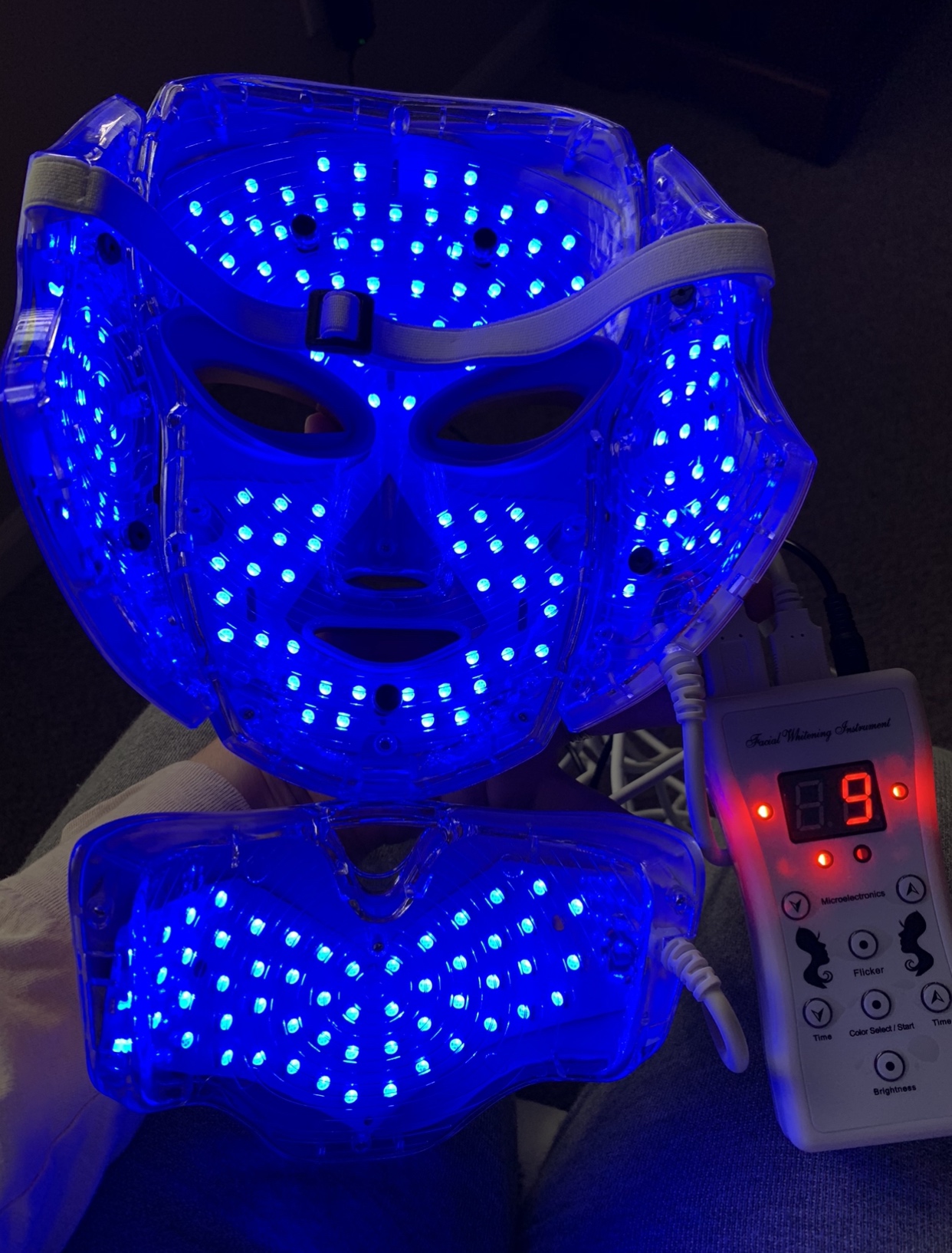 HIME SAMA LED Face Mask, FSA/HSA Eligible, 7 Colors Light Mask for Face, Blue & Red Light Face Mask Anti-aging, Korean Professional Technology LED Light Mask for Face and Neck A-021 customer photo 1