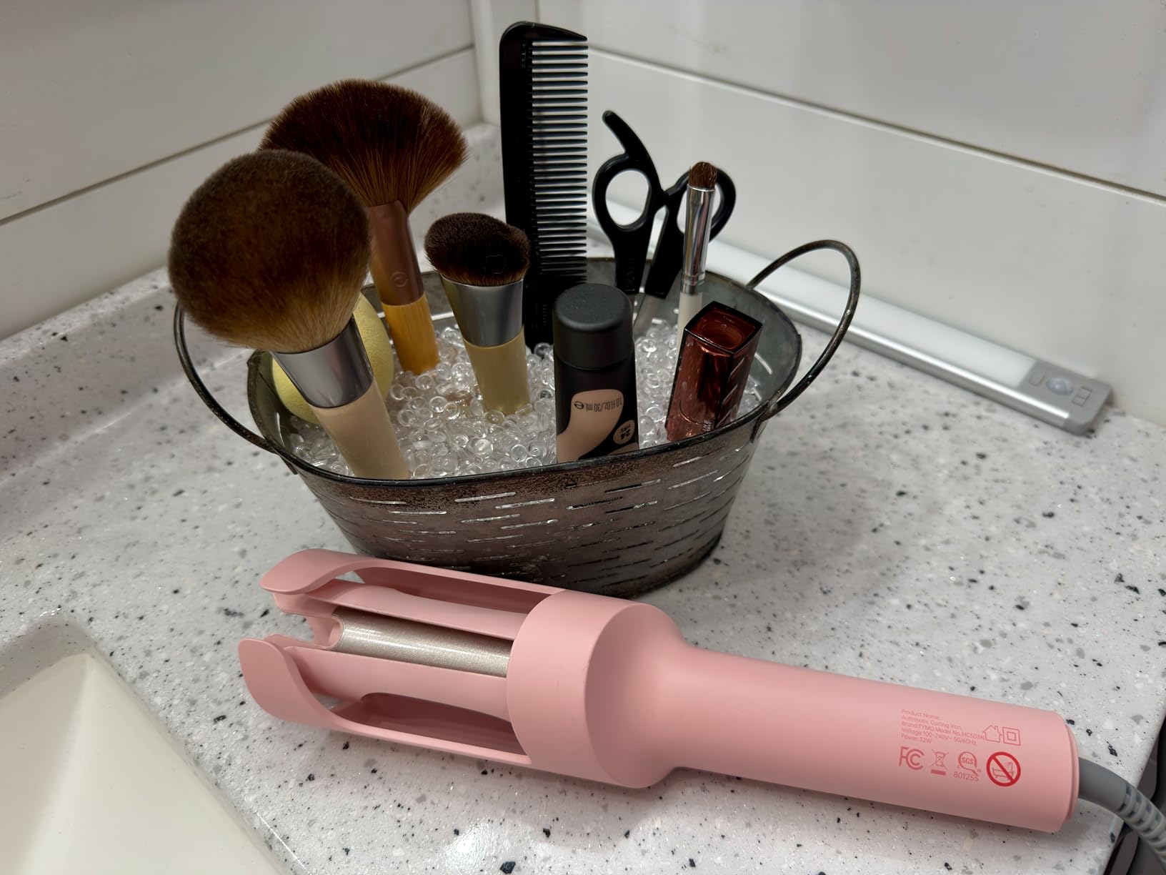 TYMO Automatic Rotating Curling Iron - TYMO CURLPRO Beach Waves Curling Wand, Portable Hair Curler, 500 Million Ionic, Dual Voltage & Lightweight for Travel, Ceramic Coating, 1 Inch, Metallic Gray customer photo 1