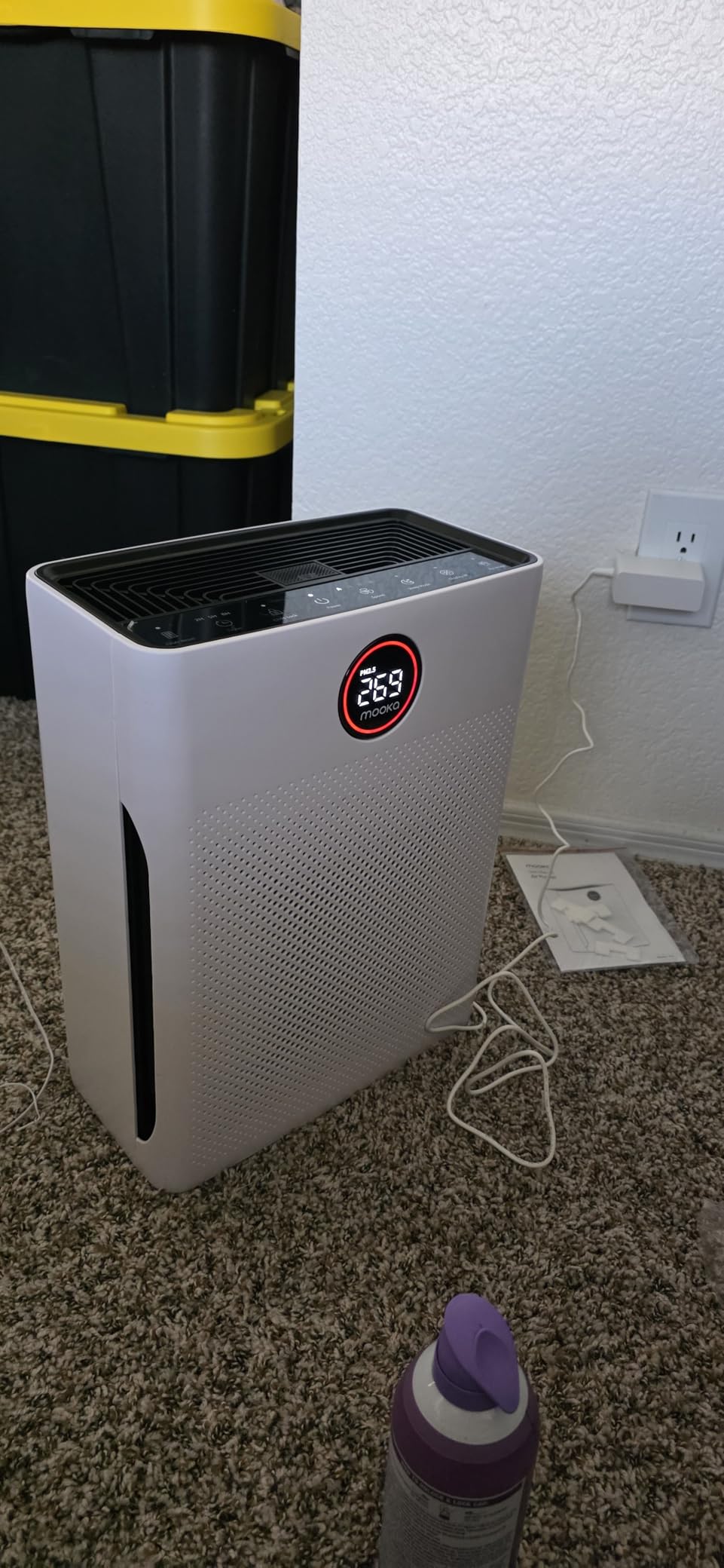 Air Purifiers for Home Large Room up to 2200sq.ft, MOOKA Air purifier for Home Pets with Washable Filter, PM 2.5 Display Air Quality Sensor Air Cleaner for Bedroom, Dorm room, Pets, Office PR1 (White) customer photo 1