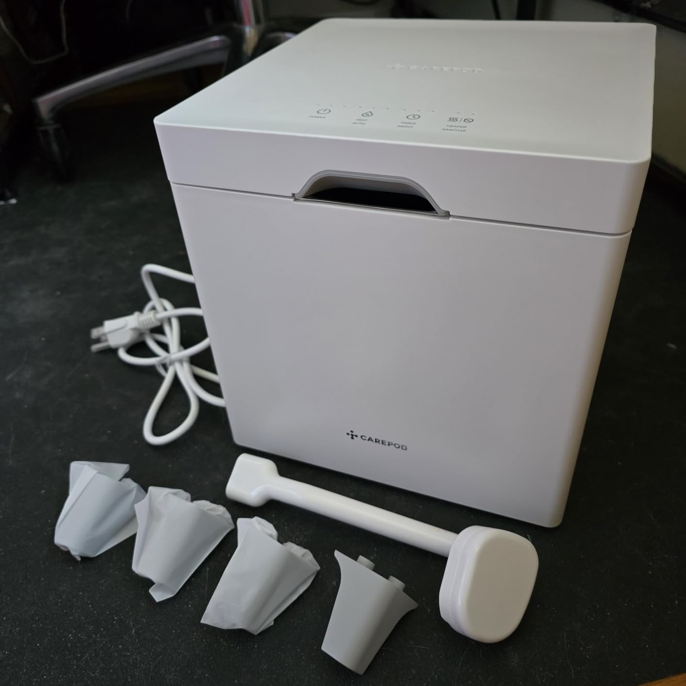 Carepod Cube Plus X50V Stainless Steel Humidifier - Easy to Clean, 3 Mist Level Settings, Auto-Humidity & Auto Shut-Off Feature, One Touch Built-in Sanitization, No Filters, Lasts 32Hrs (1.1Gal/4.2L) customer photo 2