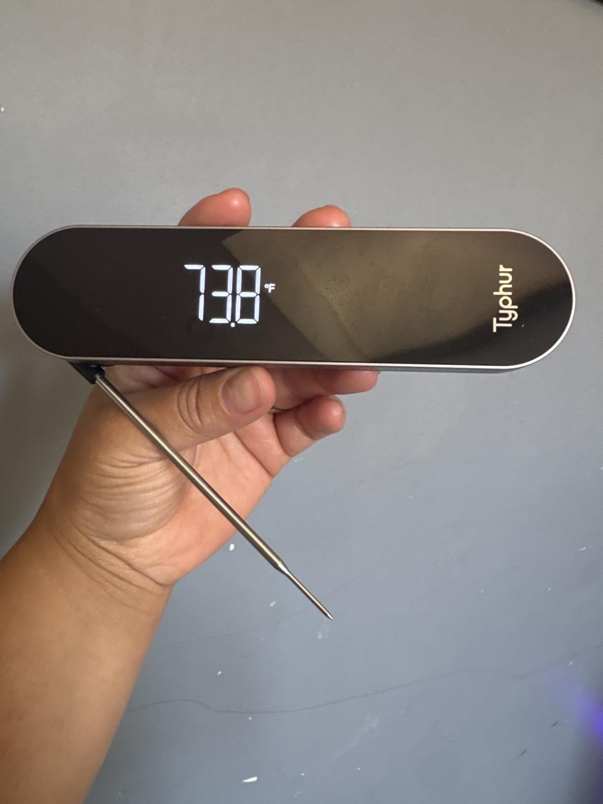 Typhur InstaProbe Core 0.5 Sec Instant Read Meat Thermometer Digital with Readable Display in Sunlight for Cooking, IP67 Waterproof for Grill, BBQ, Cooking, Smoker, Fathers Day Gift customer photo 1