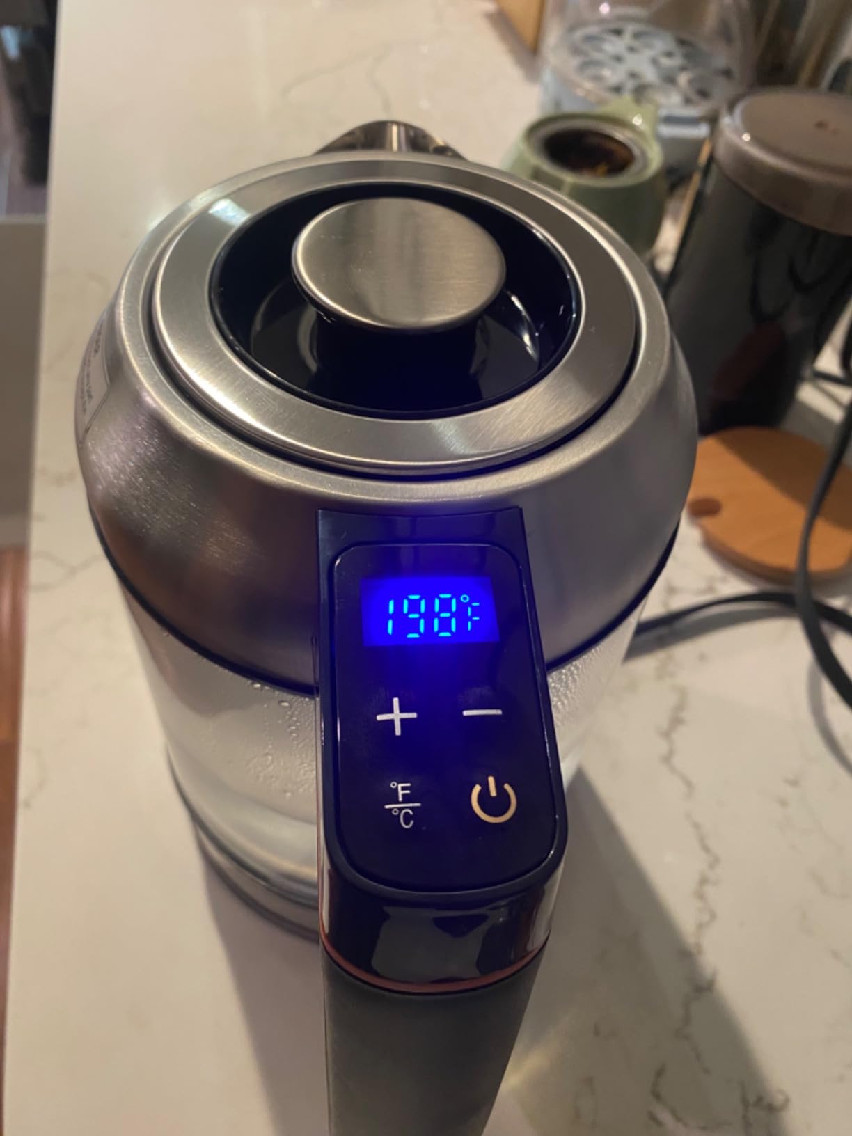 CUCKOO Electric Tea Kettle with Infuser, Glass Electric Kettle with Multi-Temperature Control, Easy to Read LED Lights, 1.7 Liter Capacity Tea Maker Pot (CK-G170BS) customer photo 2