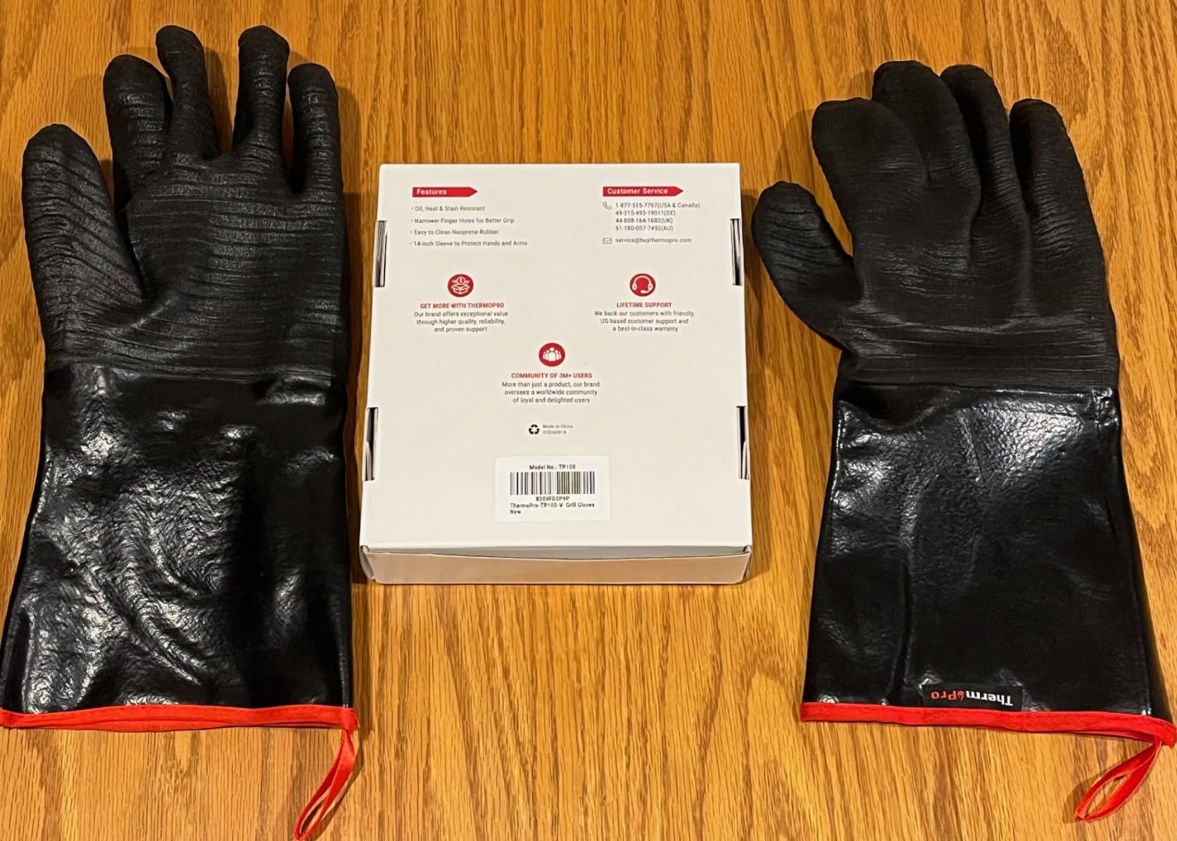 TempPro 932°F Heat Resistant BBQ Gloves, 14