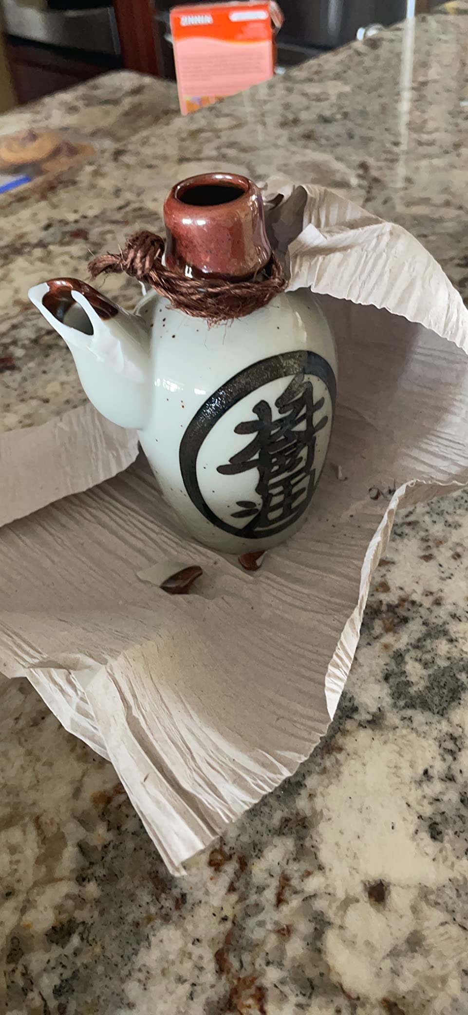 JapanBargain, Traditional Japanese Porcelain Soy Sauce Dispenser - Restaurant Quality Shoyu Bottle with Spout & Cork Stopper, 7 fl.oz, Kanji Soy Sauce, Made in Japan, Black Color customer photo 2