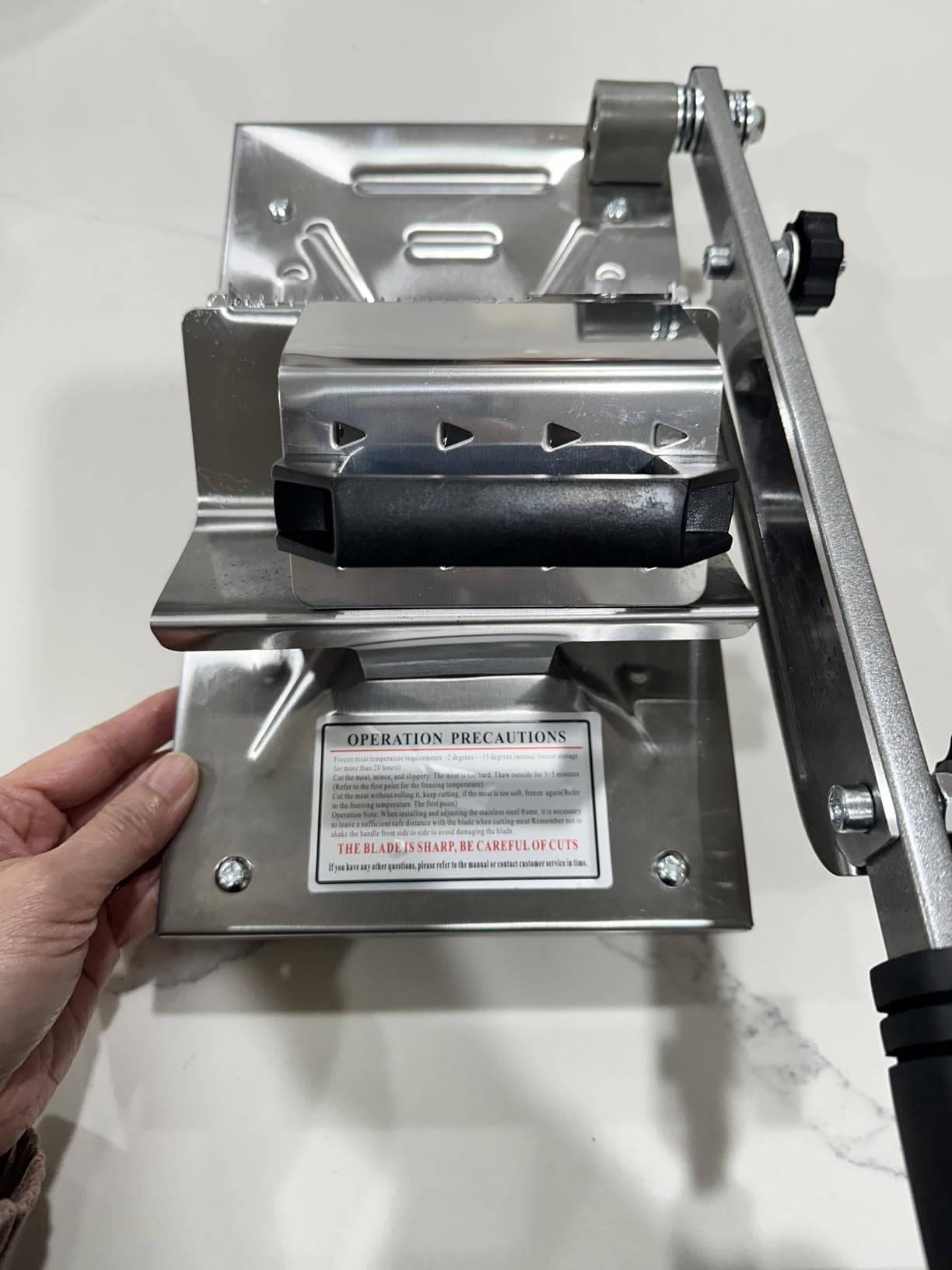 Manual Frozen Meat Slicer for Hot Pot, Upgraded Stainless Steel Meat Cutter for Beef Mutton Pork Roll, Food Slicer Machine for Shabu Shabu, BBQ, Sandwiches, KBBQ Home Cooking customer photo 1