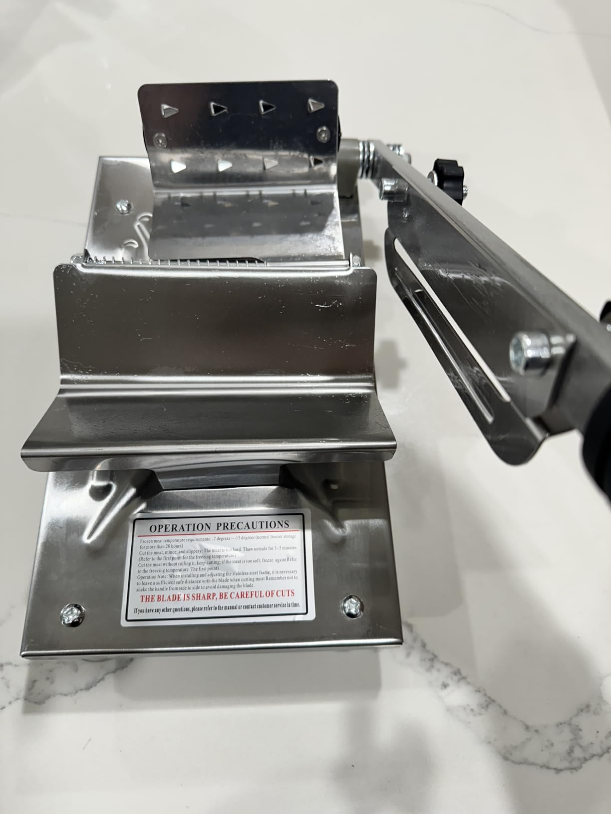 Manual Frozen Meat Slicer for Hot Pot, Upgraded Stainless Steel Meat Cutter for Beef Mutton Pork Roll, Food Slicer Machine for Shabu Shabu, BBQ, Sandwiches, KBBQ Home Cooking customer photo 2