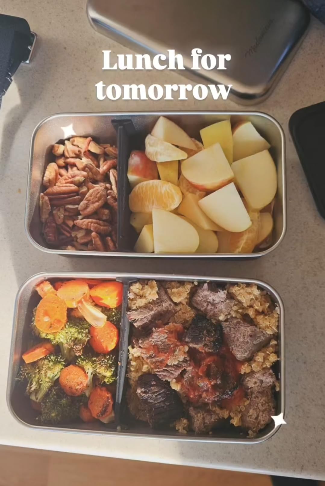 Modaniam Leak Proof Stainless Steel Bento Box, Stainless Steel Lunch Box For Adults, Metal Bento Box, Japanese Lunch Container, Large With Compartment, Korean Bentobox, Non Toxic, Microwave Safe customer photo 2