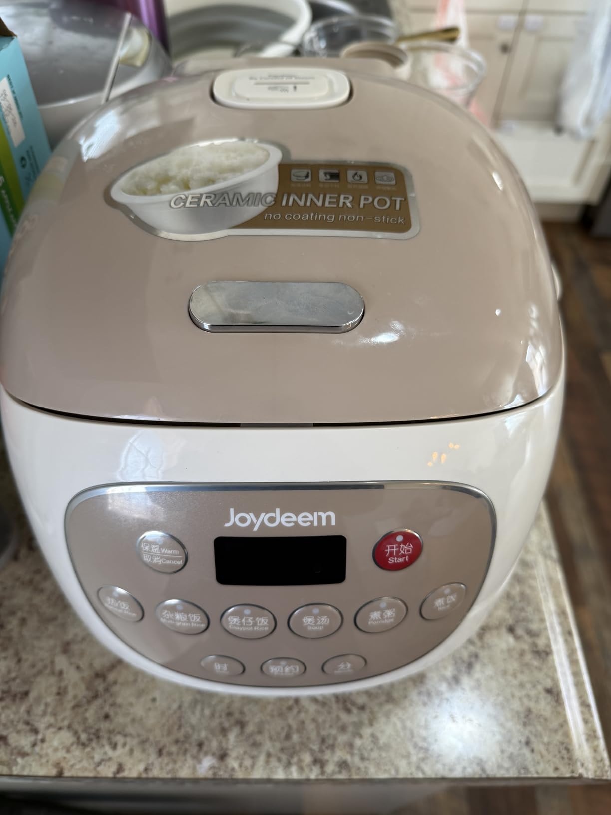Joydeem Ceramic Rice Cooker, 6 Cups Uncooked Rice Cookers with Pure Ceramic Inner Pot, Healthy & PFOA Free, 3L/3.2 qt, DFB-C300 customer photo 1