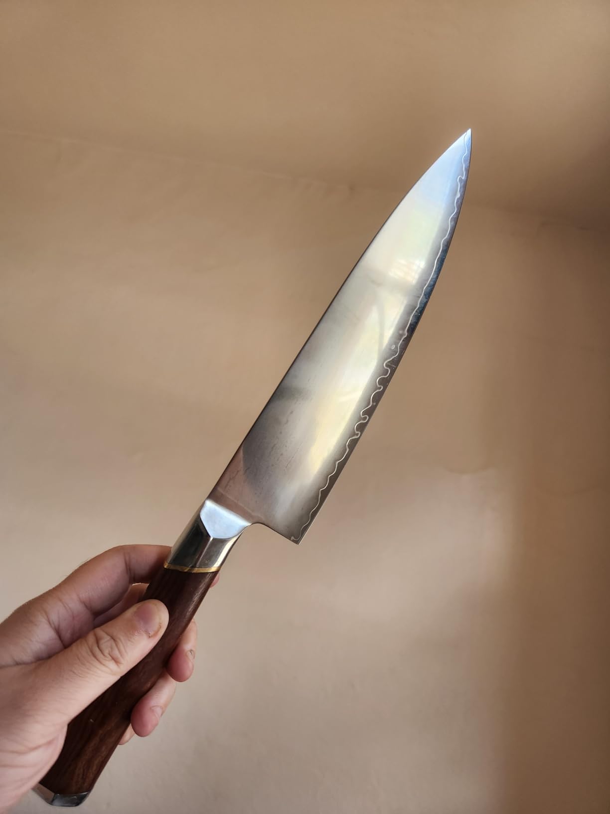 Nakiri Knife 7 Inch, Hand Forged Japanese High-carbon Steel Chef Knife, Multipurpose Meat and Vegetable Kitchen Knife with Red Sandal Wooden Handle & Gift Box customer photo 1