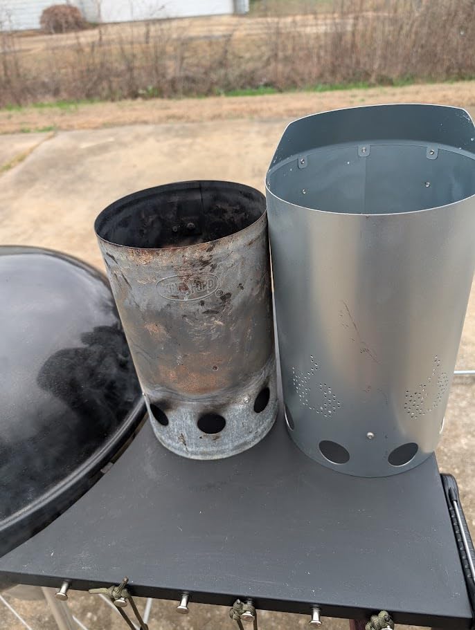 onlyfire Heavy Duty Deluxe BBQ Chimney Starter, Stainless Steel Charcoal Chimney Starter for Charcoal Grills Barbecue Fire Starter with Heat Shield & Stay-Cool Handle customer photo 2