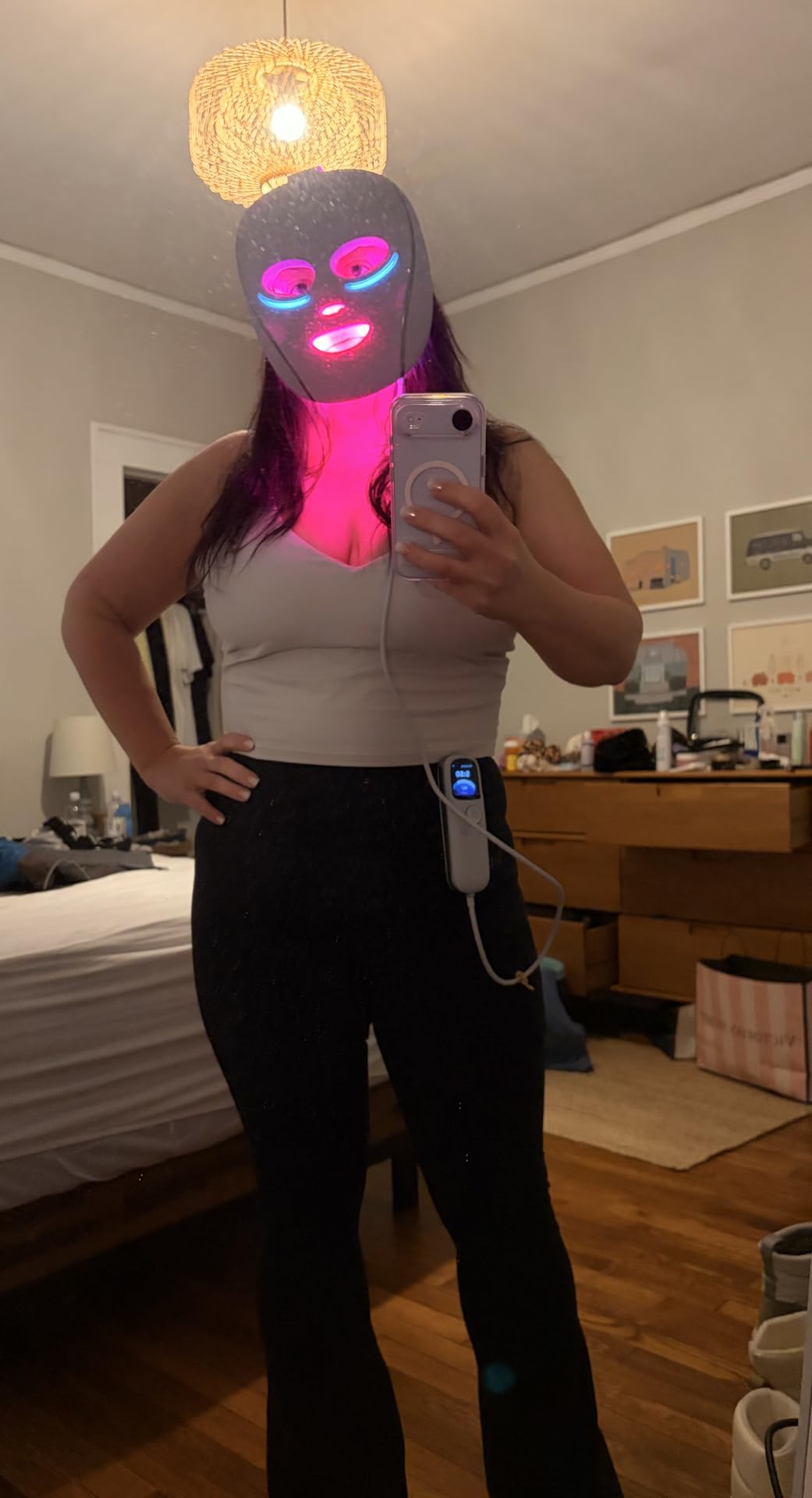 Shark CryoGlow LED Face Mask with Under-Eye Cooling, Anti-Ageing & Blemish Repair, Red & Blue LED, Infrared Light Therapy, USB-C, Remote Control, Storage Bag, Blue Frost, FW312 customer photo 2