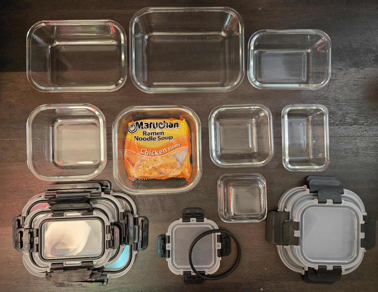 8 Pack Borosilicate Glass Food Storage Containers with Lids, Glass Meal Prep Containers, Airtight Bento Lunch Boxes with Snap Locks, Oven, Freezer and Dishwasher Safe, BPA Free, Kitchen Storage Set customer photo 1