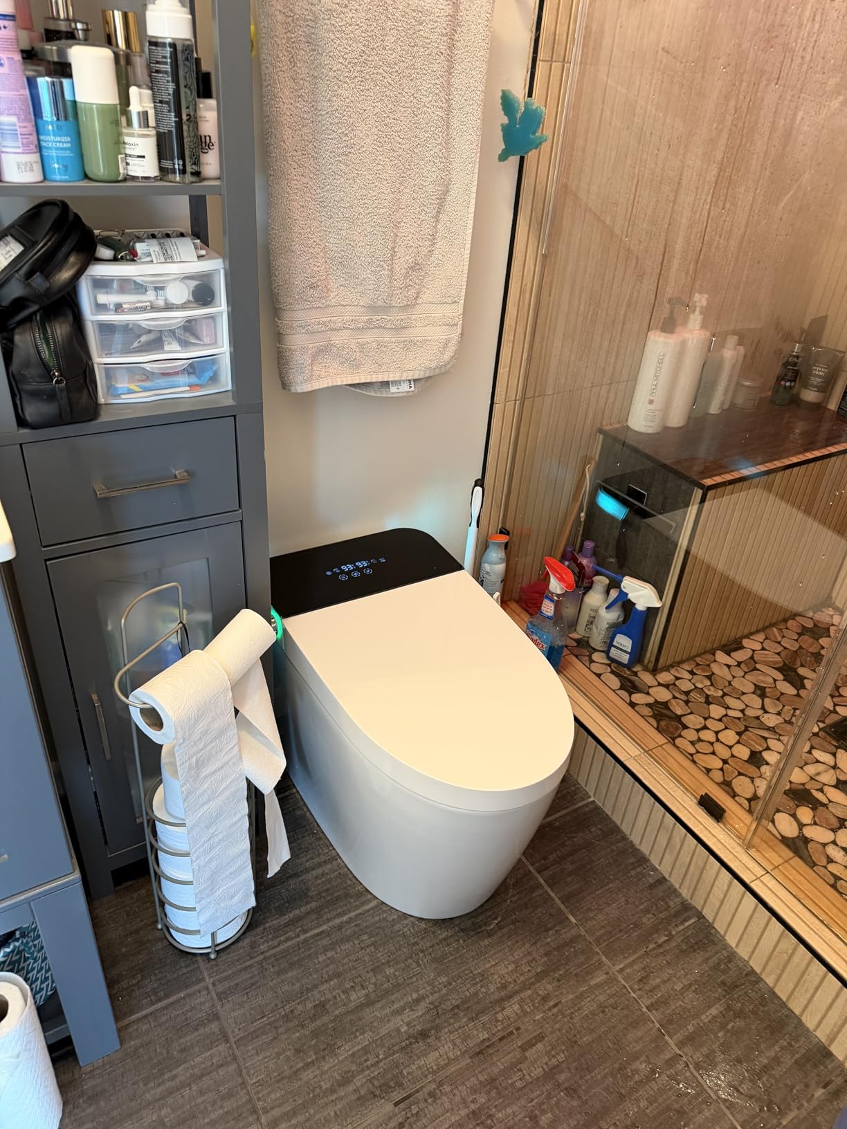 TDH Luxury Smart Bidet Toilet, Bidet Toilet with Larger LED Display, One Piece Toilet with Heated Bidet Seat, Leave Seat Auto Flushing, Foot Sensor Operation & Night Light customer photo 2