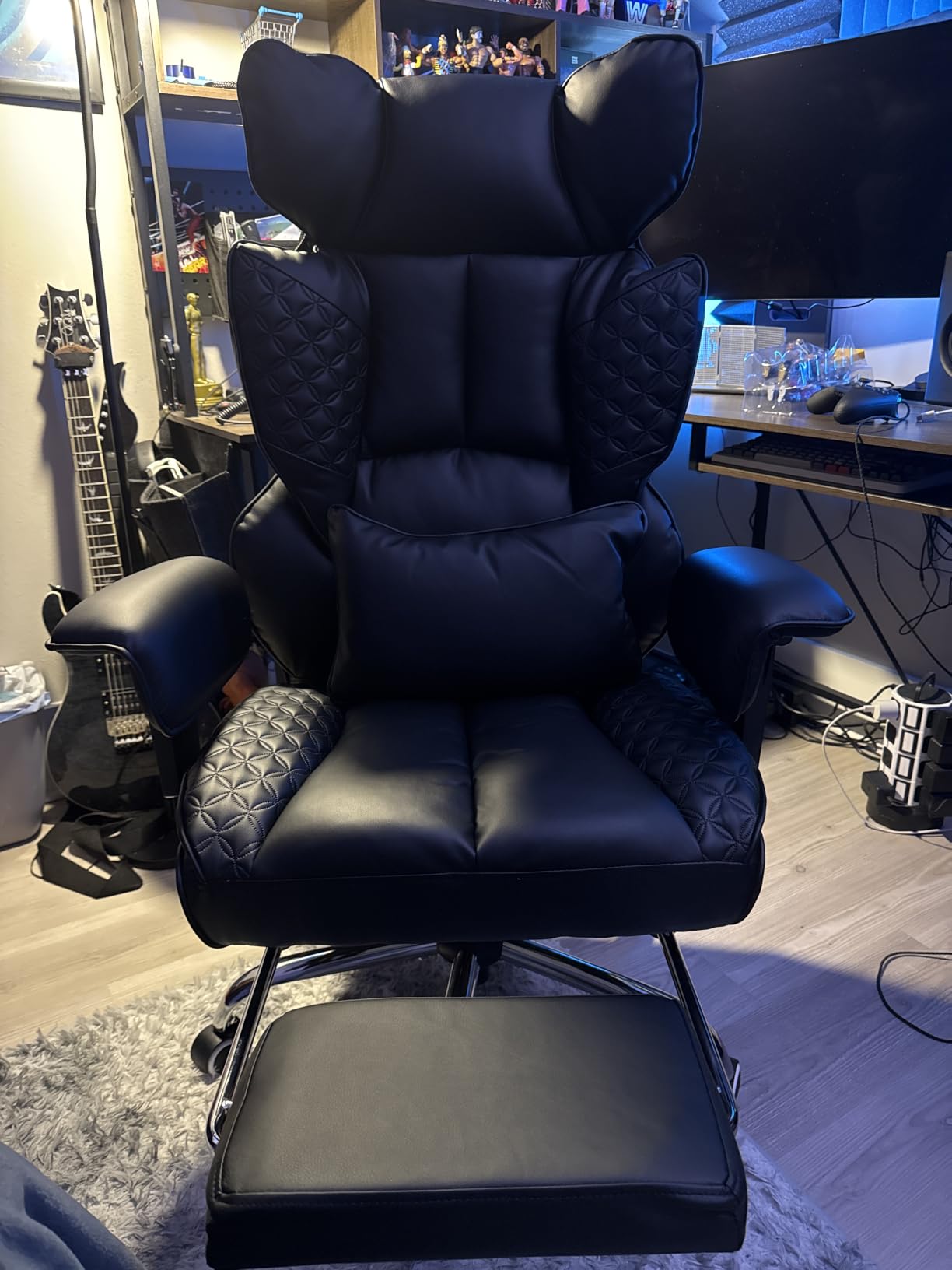 GTPLAYER Big and Tall Gaming Chair 400lbs Heavy Duty Office Chair with Foot Rest & Ergonomic Pocket Spring Lumbar Support, High Back 3D Saddle Shaped Cushion for Back Pain Relief, Matte-Black customer photo 1