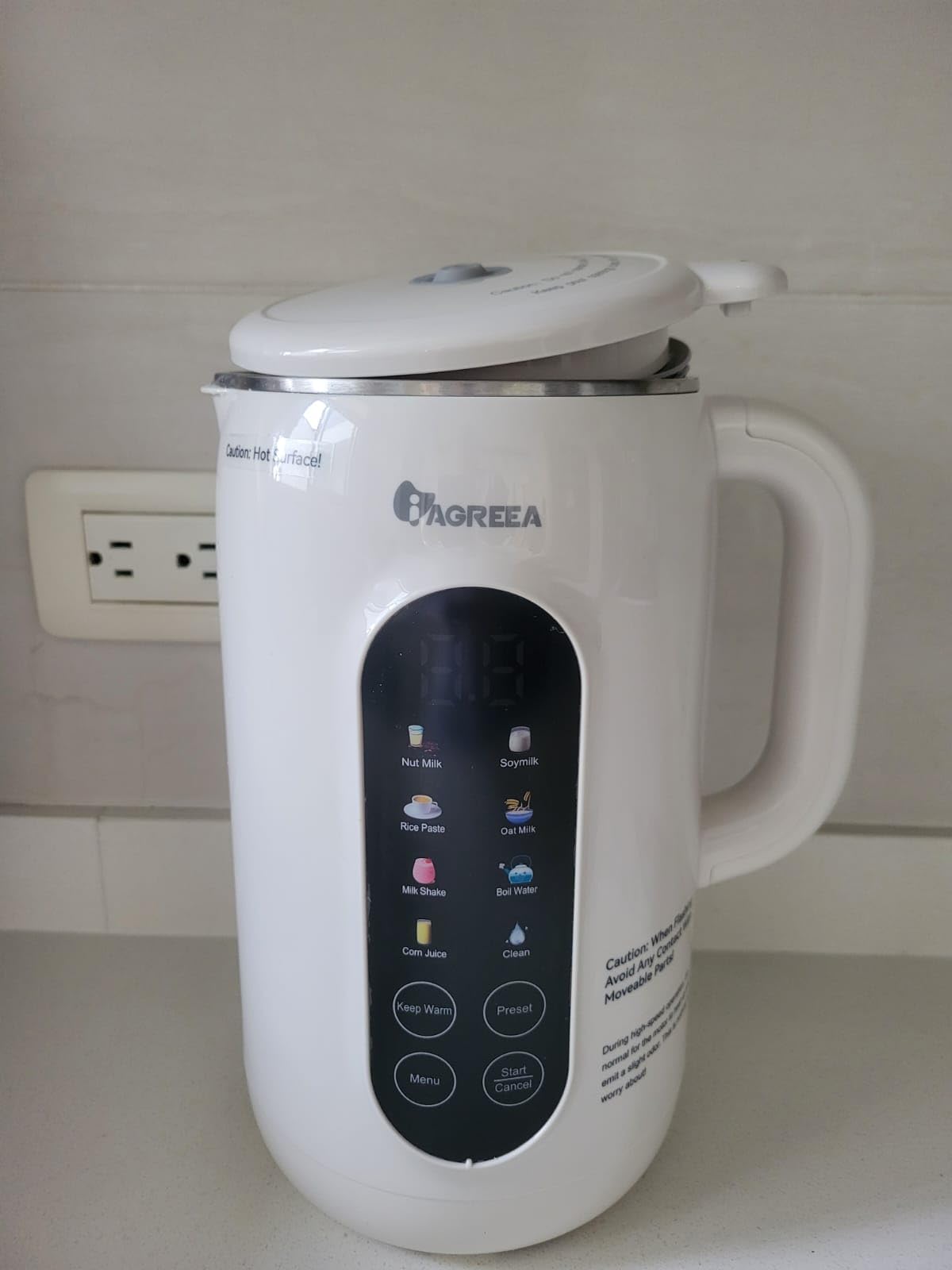 IAGREEA 10-in-1 Nut Milk Maker Machine 304 Stainless Steel Lid BPA Free, 35oz Soy Milk Maker for Homemade Milkshake, Almond, Oat, Plant-Based Drink, 10 Blades Blender with timer/Boil Water/Self Clean customer photo 1