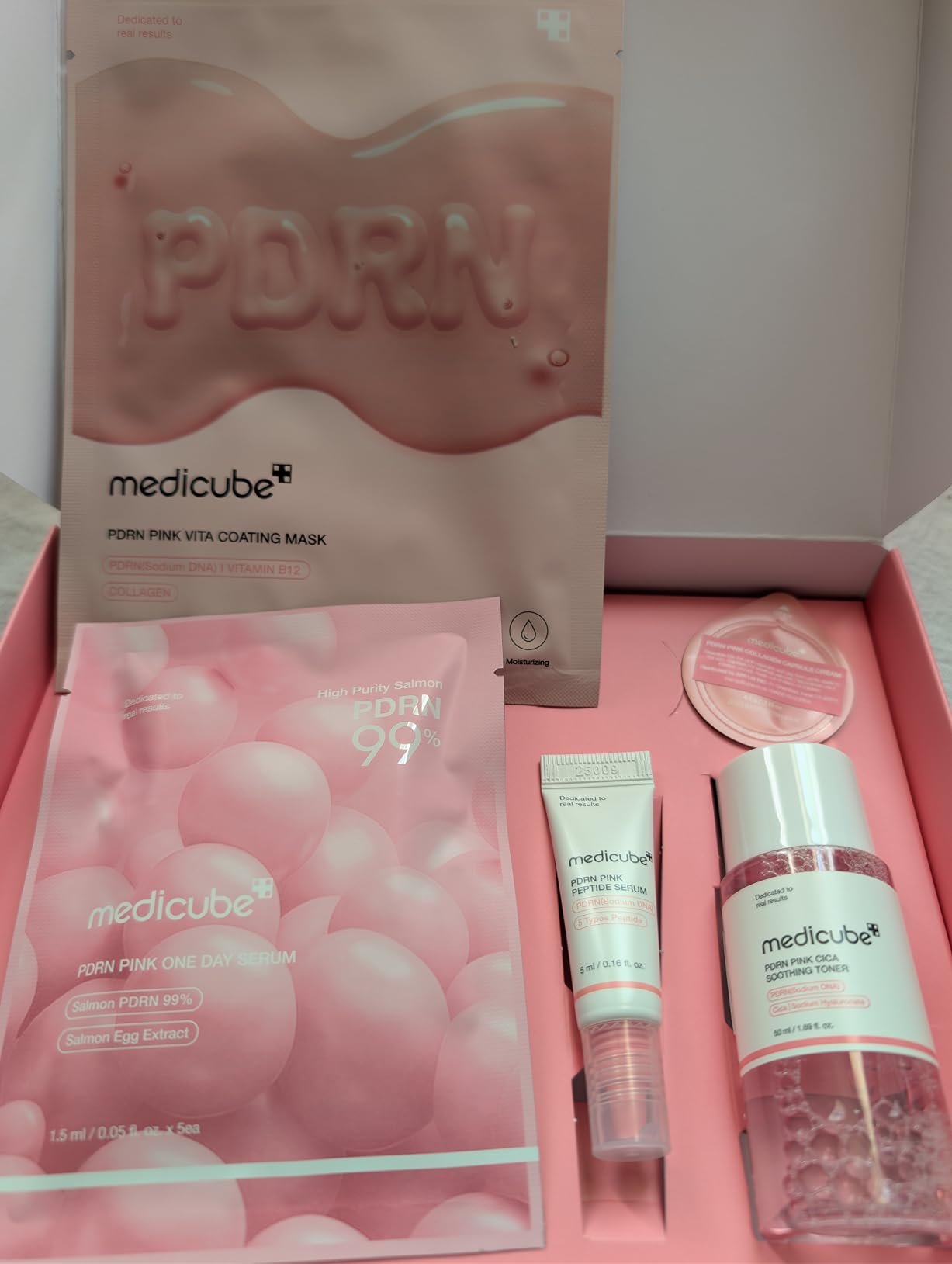 medicube Salmon DNA PDRN Trial Kit | Glass Glow Mini Skincare Set with Toner, Serum & Sheet Mask for Hydrating, Firming, Moisturizing | Korean Skincare customer photo 1