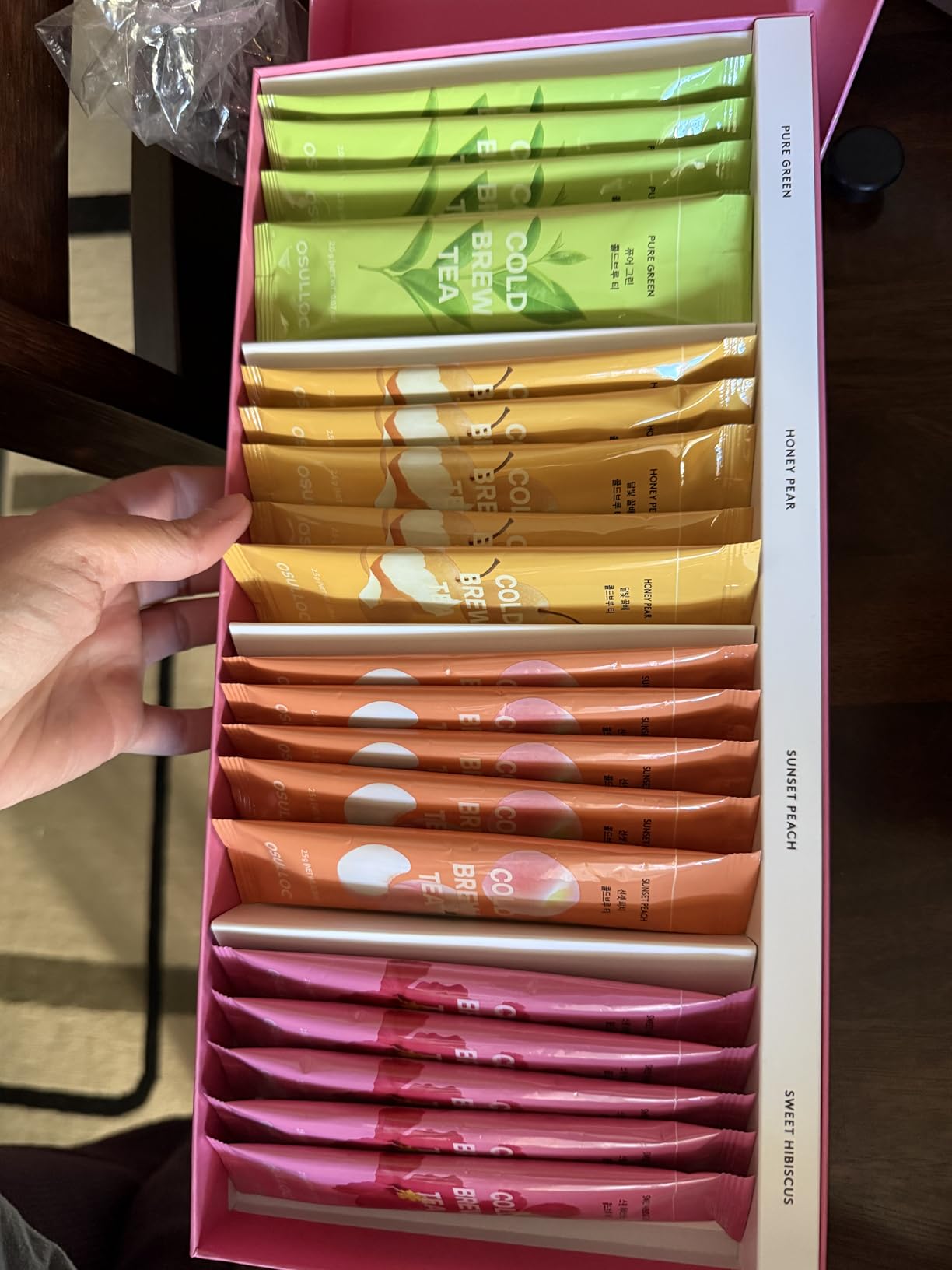 OSULLOC Cold Brew Tea Gift (20 count, 4 flavors x 5 EA) | Assorted Korea Iced Tea Bag Gift Sampler Set for Summer | Easy-to-go stick type Tea Bag Series | Premium Blended Tea from Jeju customer photo 1