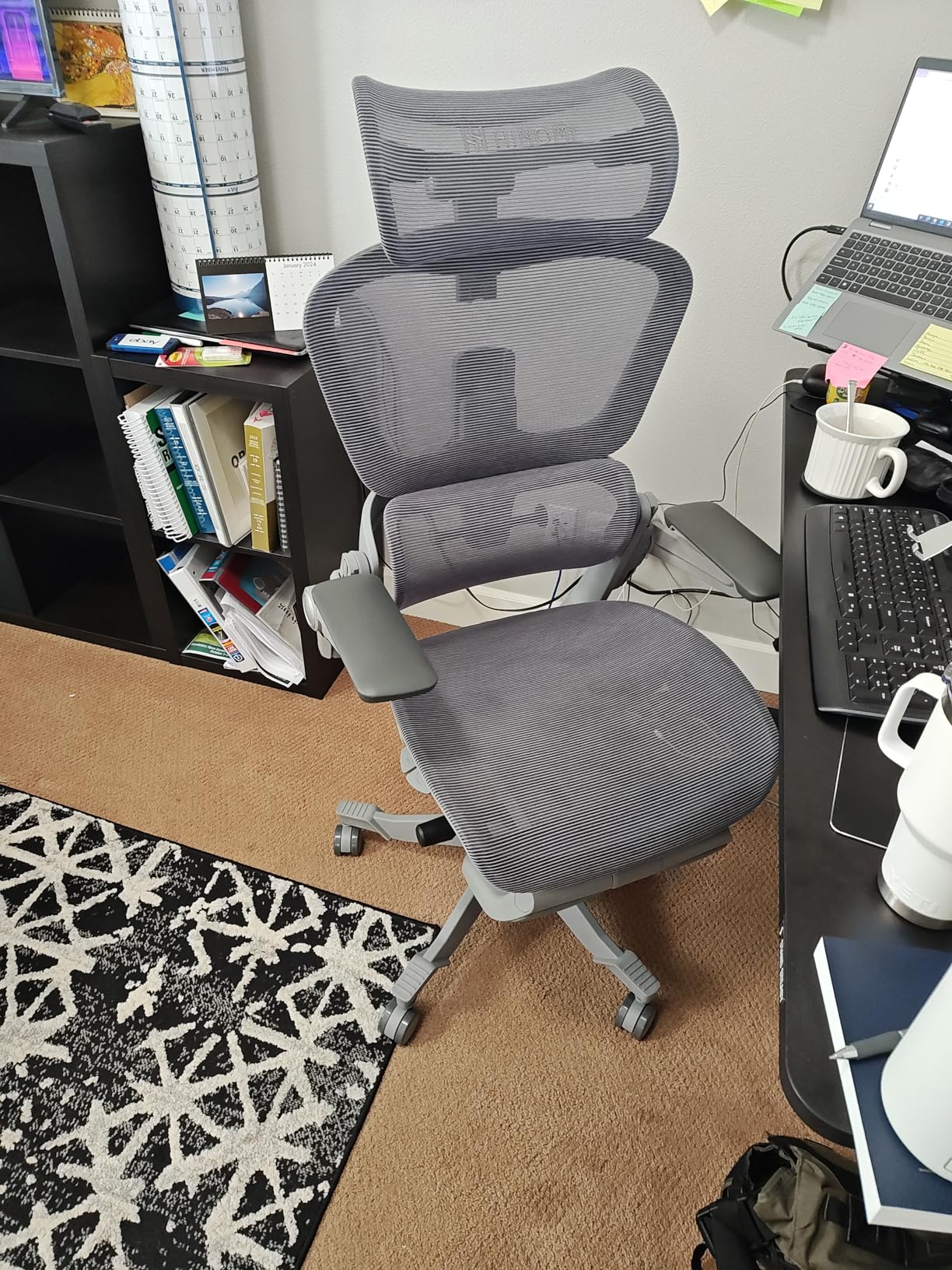 Hinomi H2 Pro Premium Ergonomic Office Chair - Comfy Home Office Desk Computer Chair with Adjustable Back Support, Swivel Wheels, Flip-up Arms, Mesh Seat (Black) customer photo 1