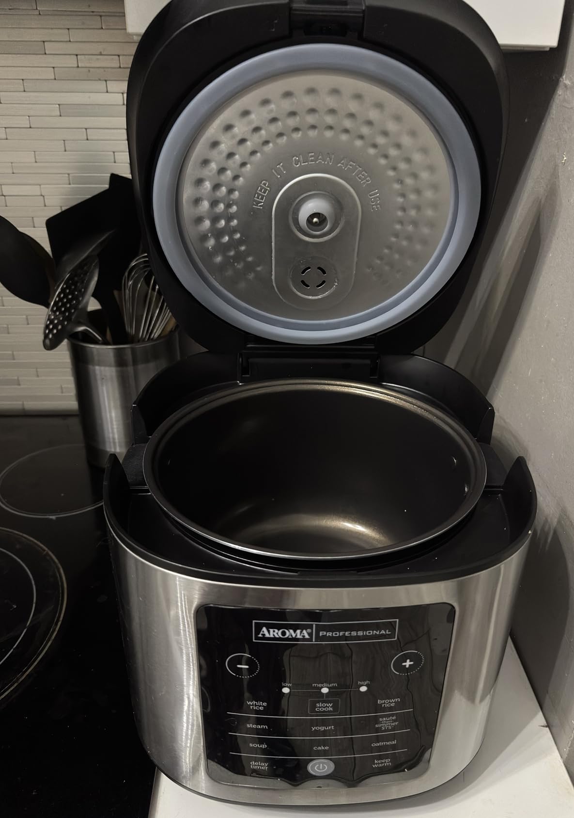 AROMA 20-Cup Slow Cook Rice Cooker and Brown Rice Cooker with Lift-Out Pot Handles and Silicone Storage Lid - PFAS-Free CoreCoat Ceramic customer photo 1