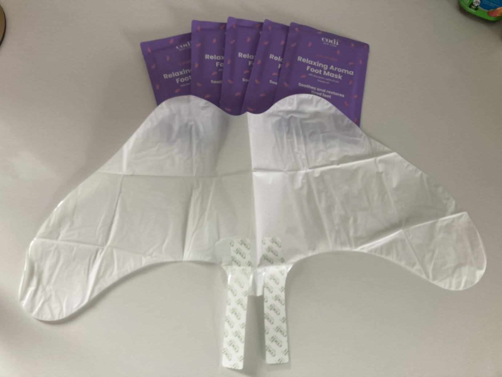 Relaxing Aroma Foot Mask, Home Spa Moisturizing Pedicure Socks, 6 Pairs, For Dry Cracked Heel, Hydrating Foot Treatment, Made in Korea (Lavender) customer photo 2