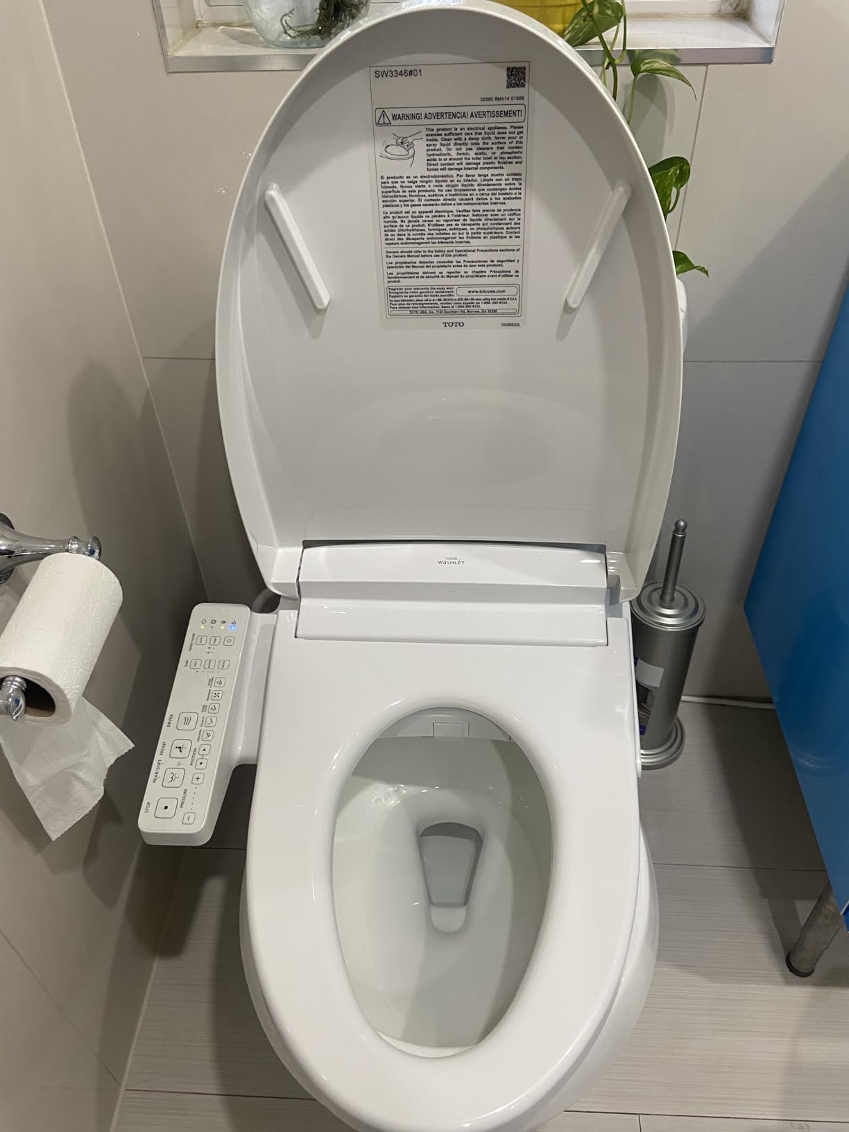 TOTO WASHLET S2 Electronic Bidet Toilet Seat with Instantaneous Water Heating, PREMIST and EWATER+ Wand Cleaning, Elongated, Cotton White - SW3346#01 customer photo 1