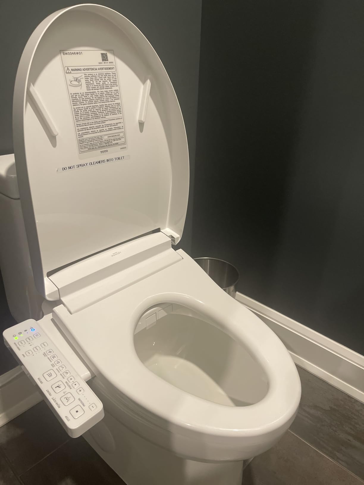 TOTO WASHLET S2 Electronic Bidet Toilet Seat with Instantaneous Water Heating, PREMIST and EWATER+ Wand Cleaning, Elongated, Cotton White - SW3346#01 customer photo 2