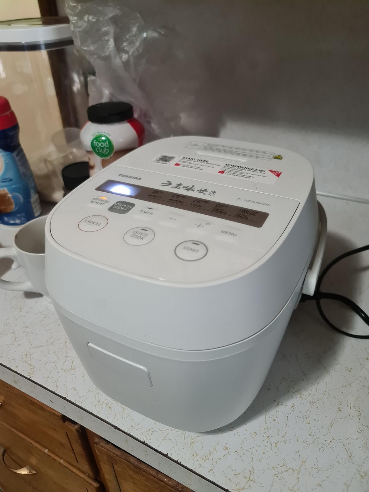 TOSHIBA OriginTaste Rice Cooker 5.5-Cup Uncooked, Fuzzy Logic, 15-in-1 Functions, Digital Display, Delay Timer, Keep Warm, Nonstick Inner Pot, White customer photo 2