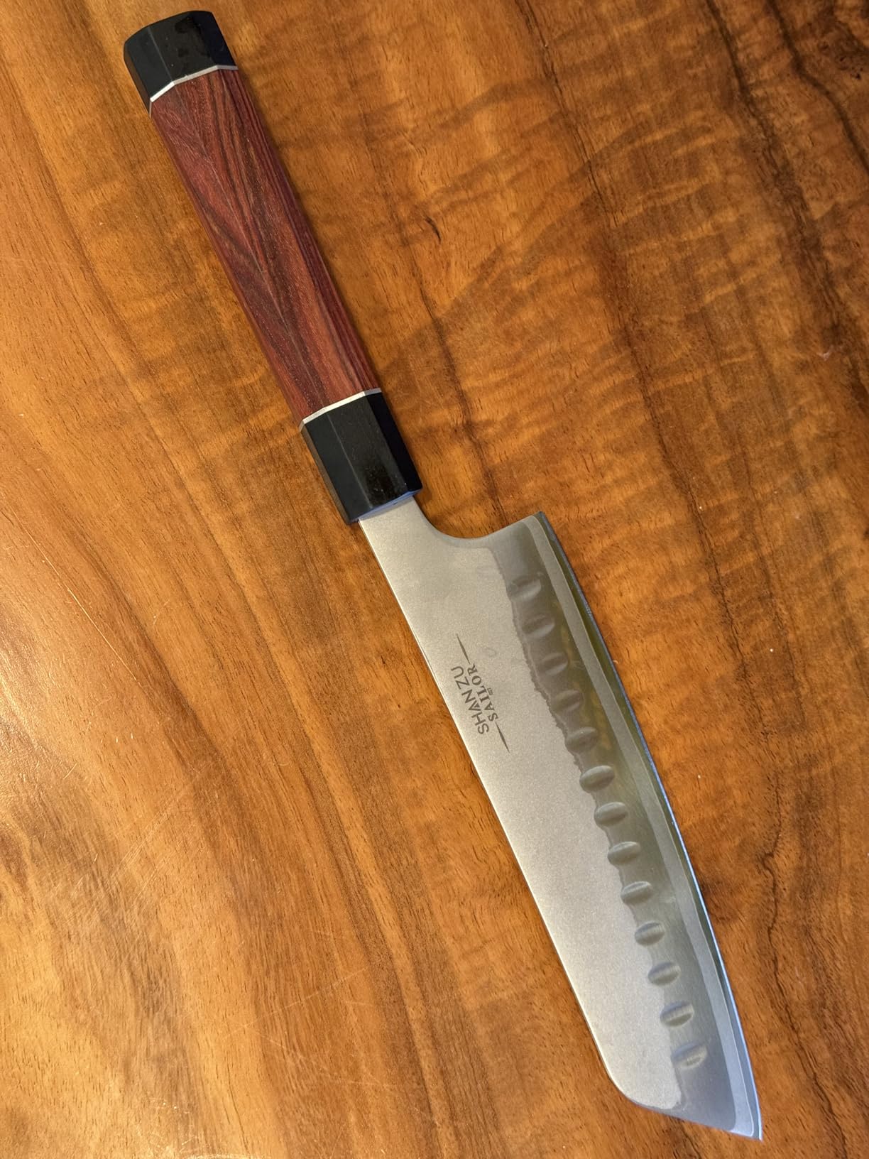 SHAN ZU 10 Inch Japanese Sushi Knife, 9 Layers 10Cr15MoV High Carbon Steel Sashimi Knife, Sharp Cutting Yanagiba Knives with Red Sandalwood Handle customer photo 1