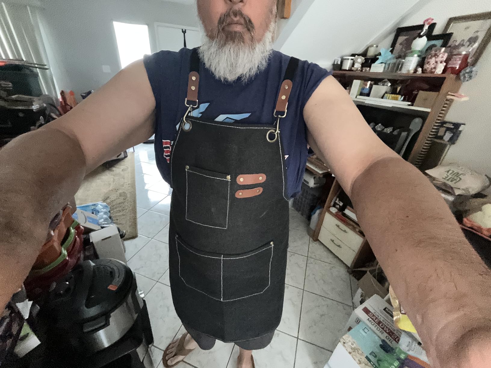 Aprons For Women Men With Large Pockets, Waterproof Cotton Chef Aprons For Cooking Server Grilling Bbq Kitchen customer photo 2
