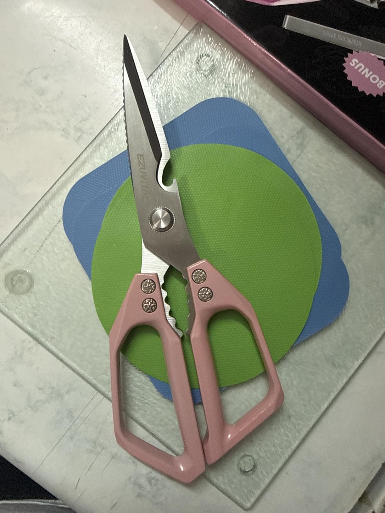 2PC 5-in-1 Multifunctional Heavy-Duty Korean Kitchen Scissors Set, All Purpose Kitchen Shears with Stainless Steel Blades, Bone Cutting scissors for Meat, Fish, Turkey, Vegetables customer photo 1